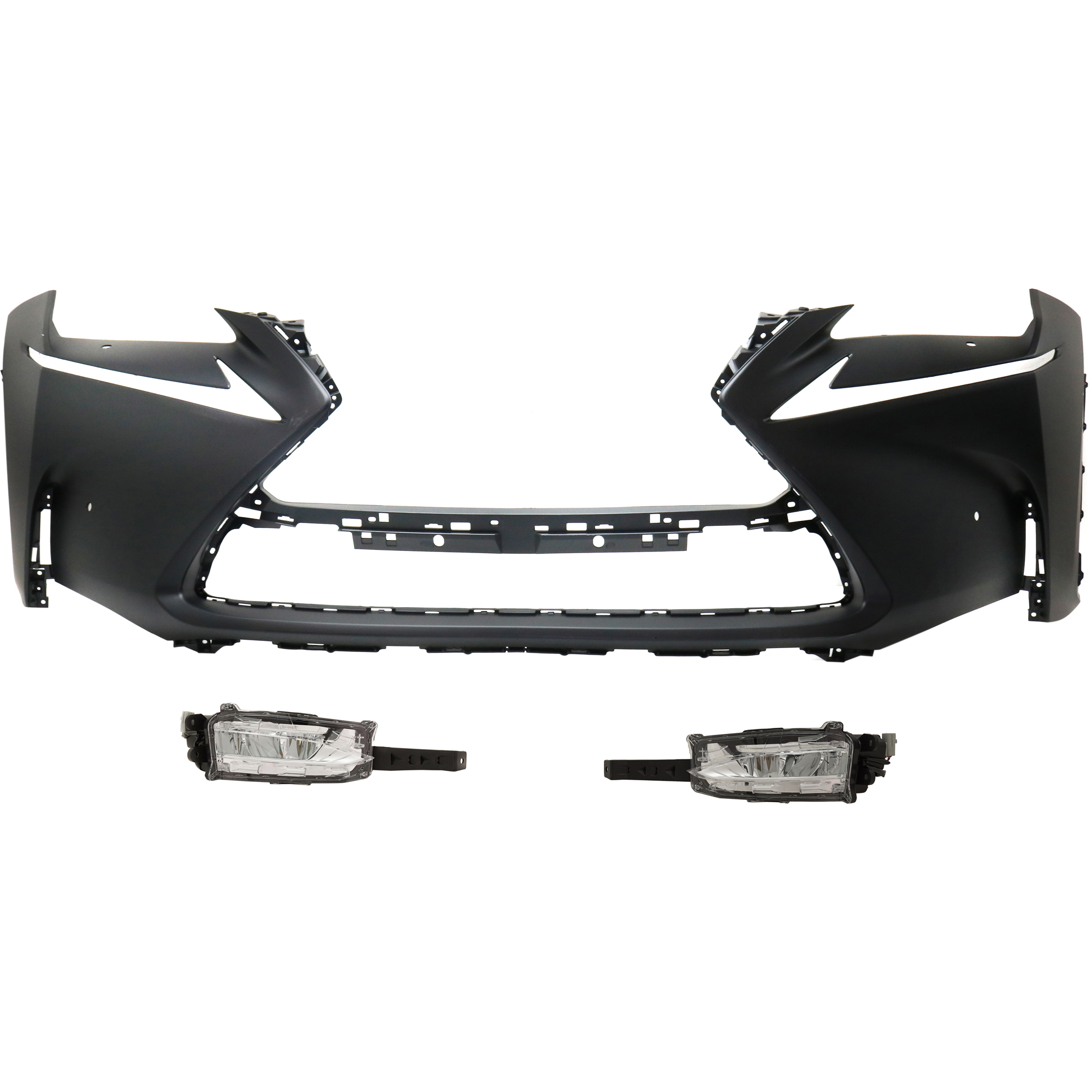 AM NX200T 15-17 FRONT BUMPER COVER 3 pc kit with Fog Lights CAPA SKU KIT BCFL 0683 Partslink LX1000302C LX2592122 LX2593122 OEM 5-211-978-901-812-100-000-000-000-000