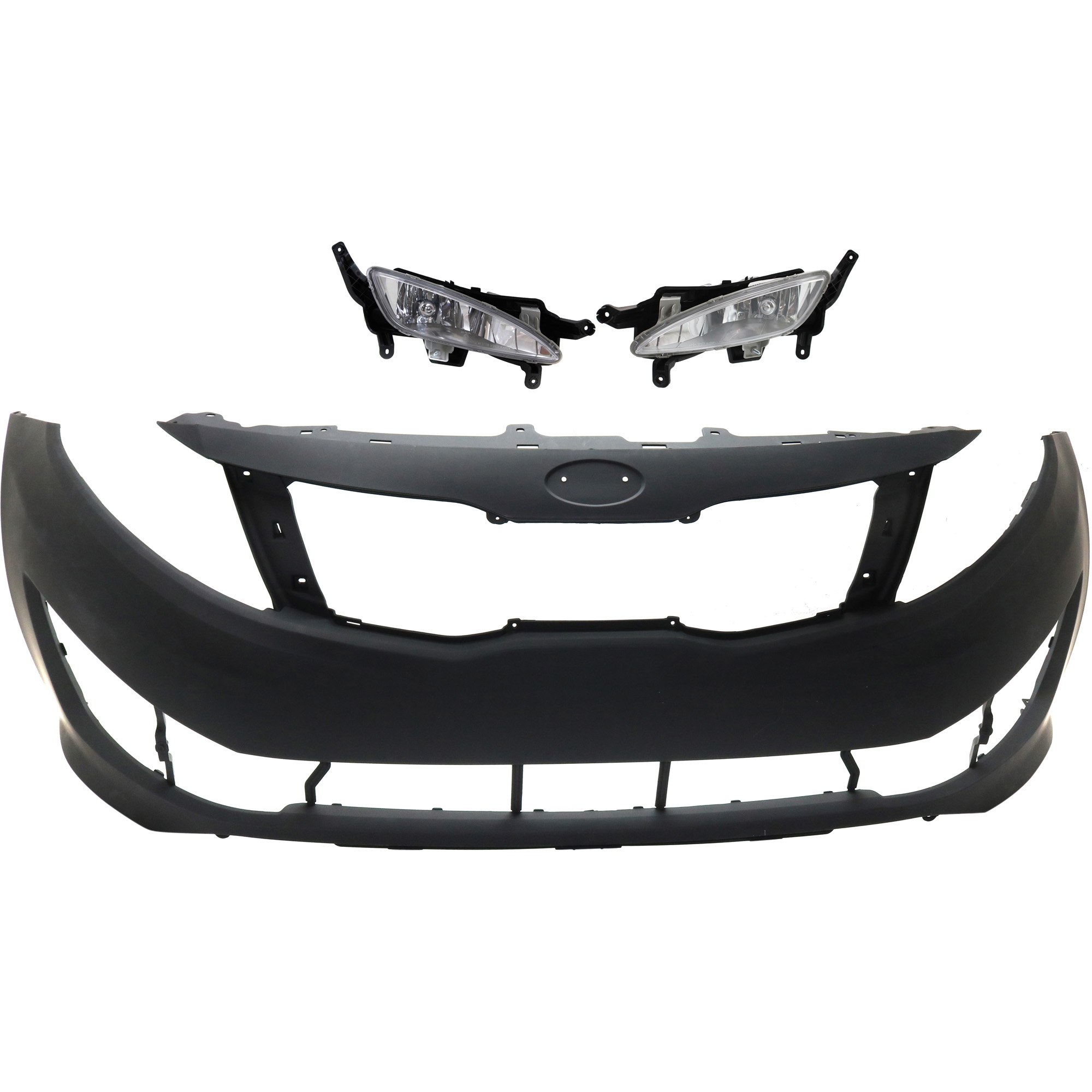 AM OPTIMA 11-13 FRONT BUMPER COVER 3 pc kit with Fog Lights CAPA SKU KIT BCFL 0715 Partslink KI1000162C KI2592124 KI2593124 OEM 865114C200-922012T010-922022T0