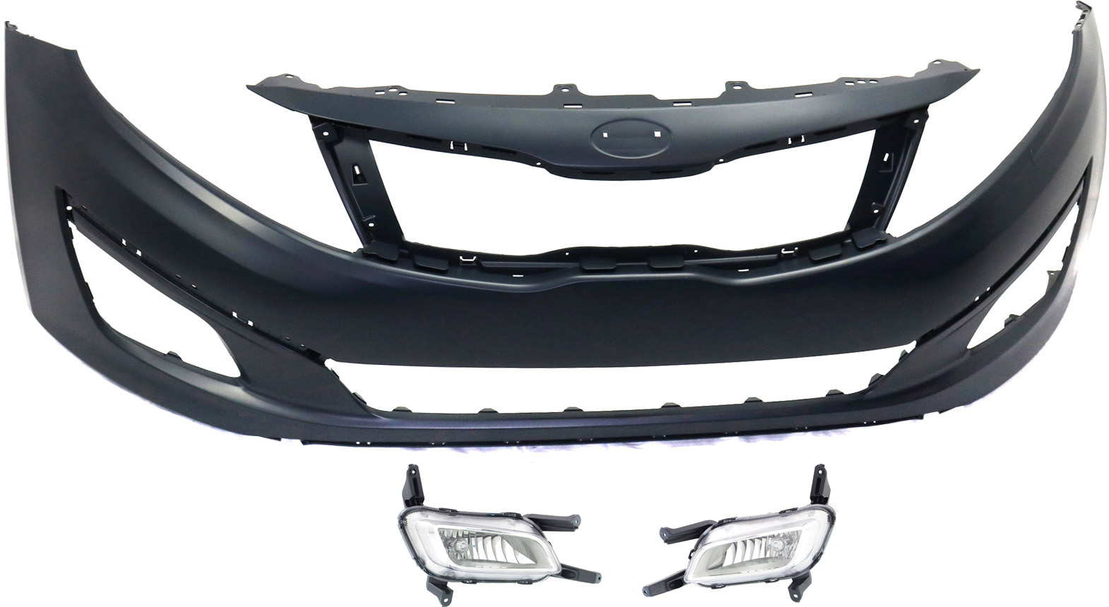 AM OPTIMA 14-15 FRONT BUMPER COVER 3 pc kit with Fog Lights SKU KIT BCFL 0716 Partslink KI1000168 KI2592135C KI2593135C OEM 865114C500-922012T550-922022T5