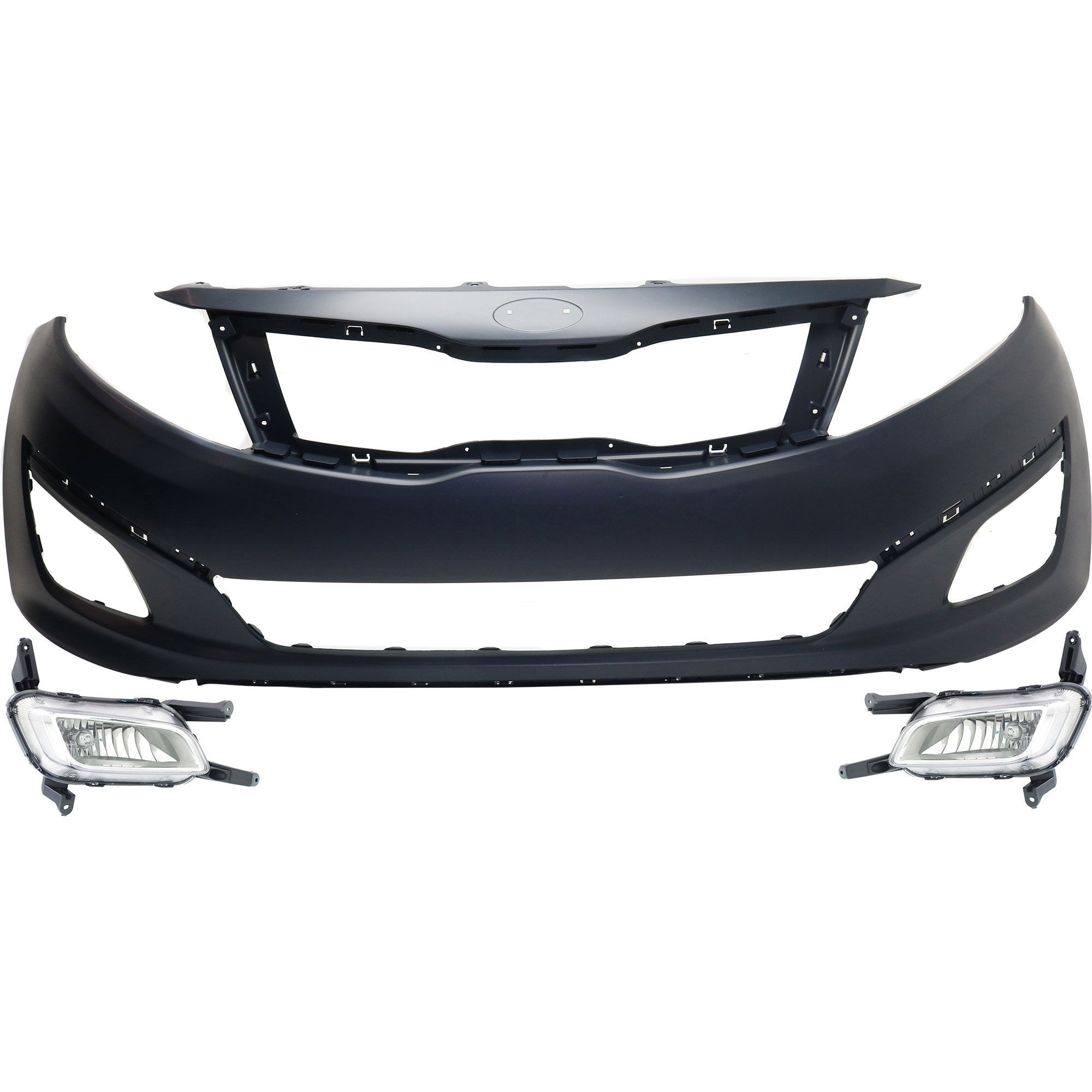 AM OPTIMA 14-15 FRONT BUMPER COVER 3 pc kit with Fog Lights CAPA SKU KIT BCFL 0717 Partslink KI1000168C KI2592135C KI2593135C OEM 865114C500-922012T550-922022T5
