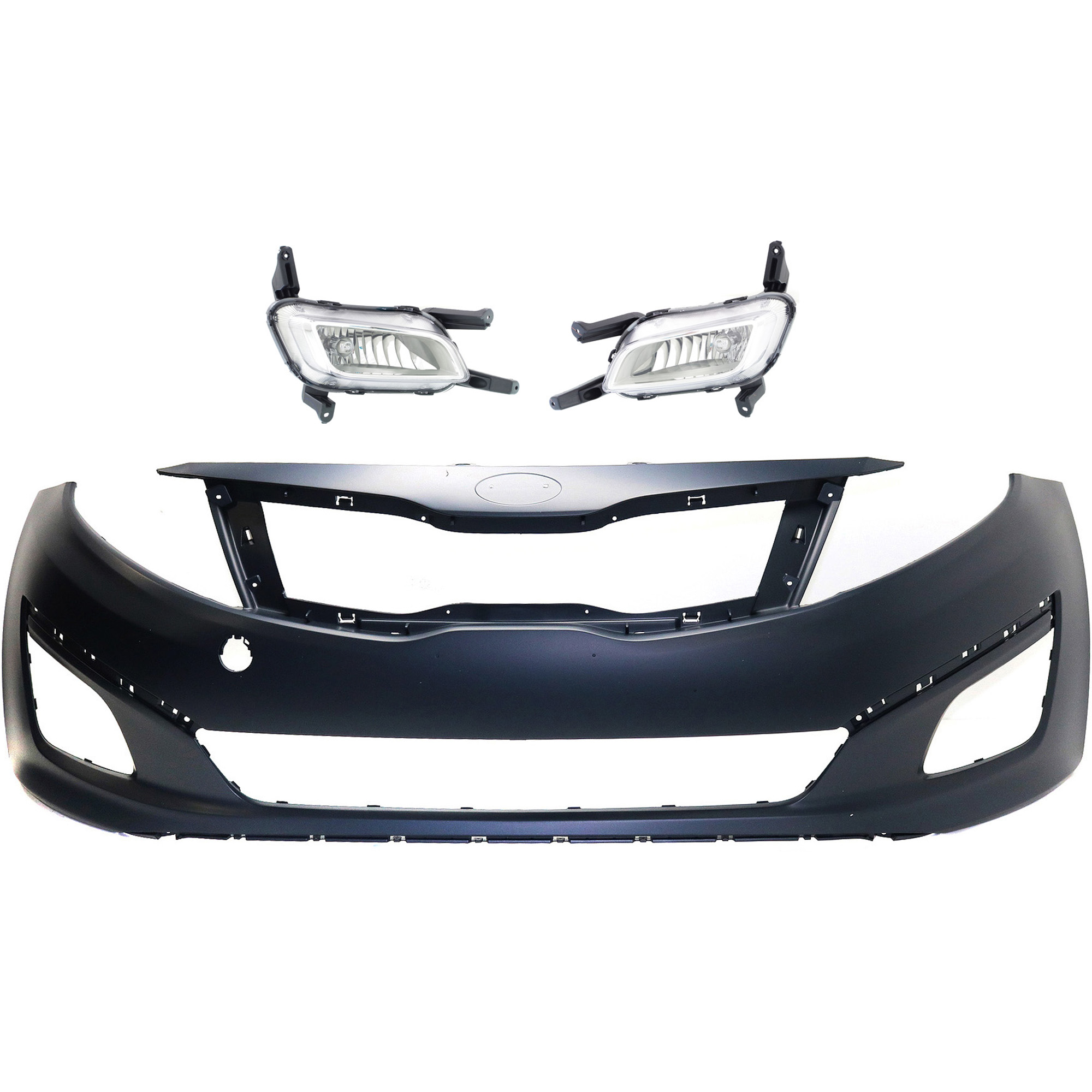 AM OPTIMA 14-15 FRONT BUMPER COVER 3 pc kit with Fog Lights CAPA SKU KIT BCFL 0719 Partslink KI1000169C KI2592135C KI2593135C OEM 865112T500-922012T550-922022T5