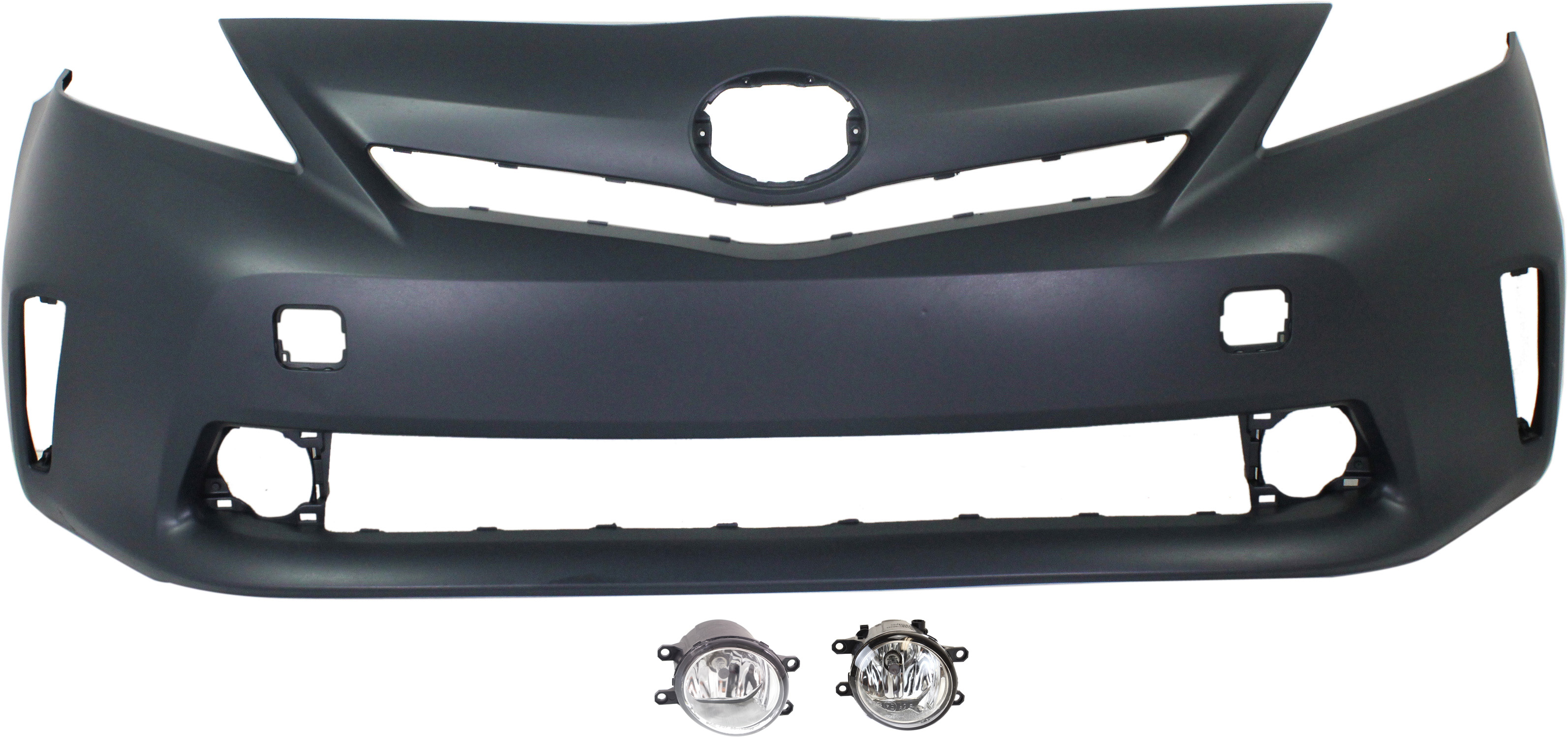 AM PRIUS V 12-14 FRONT BUMPER COVER Primed 3 pc kit with Fog Lights CAPA SKU KIT BCFL 0760 Partslink TO1000388C TO2592124 TO2592133 TO2593124 TO2593133 OEM 5211947923-812100W050-81210080