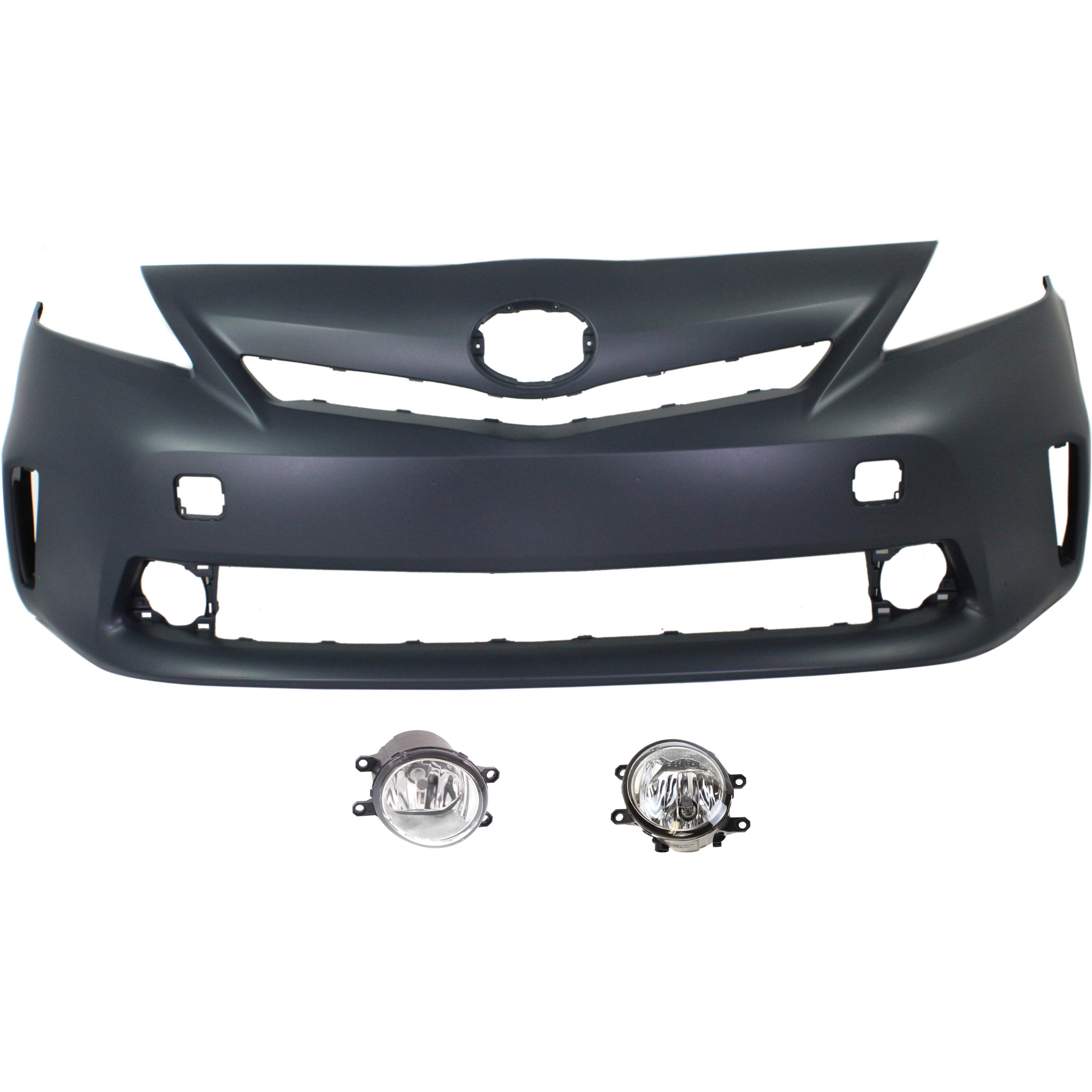 AM PRIUS V 12-14 FRONT BUMPER COVER Primed 3 pc kit with Fog Lights CAPA SKU KIT BCFL 0762 Partslink TO1000387C TO2592124 TO2592133 TO2593124 TO2593133 OEM 5211947925-812100W050-81210080