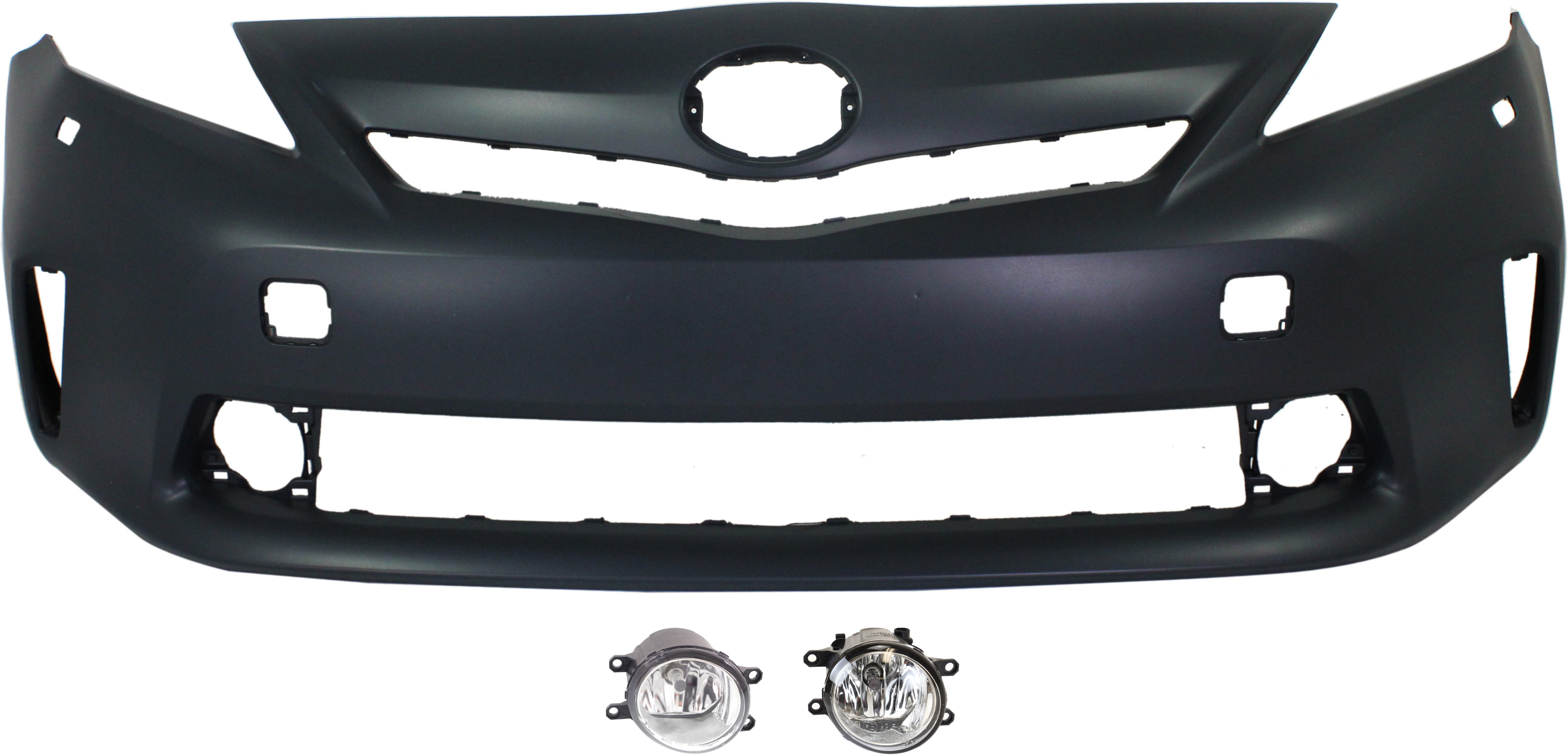 AM PRIUS V 12-14 FRONT BUMPER COVER Primed 3 pc kit with Fog Lights CAPA SKU KIT BCFL 0764 Partslink TO1000390C TO2592124 TO2592133 TO2593124 TO2593133 OEM 5211947924-812100W050-81210080