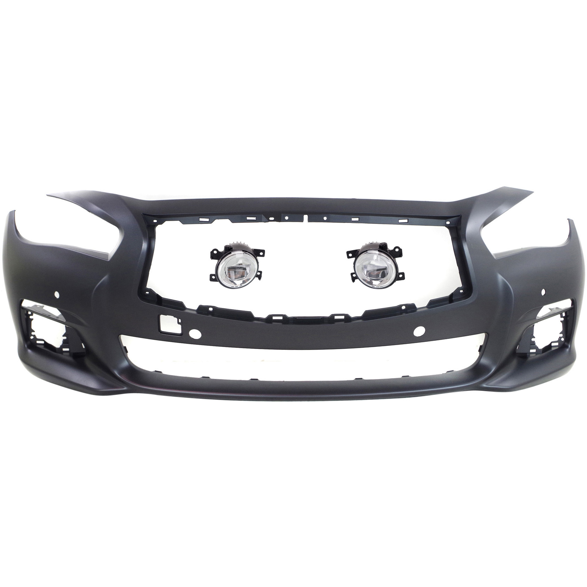 AM Q50-14-17 FRONT BUMPER COVER 3 pc kit with Fog Lights CAPA SKU KIT BCFL 0771 Partslink IN1000257C IN2592108 IN2593108 OEM 261504GA0B 261554GA0B 620224HC