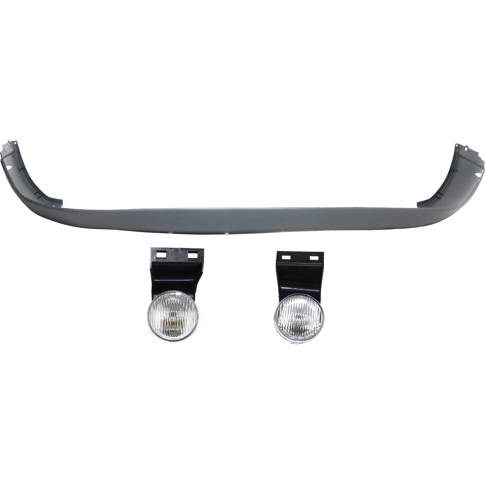AM DODGE FULL SIZE P U 94-98 FRONT BUMPER COVER Lower Unprimed 3 pc kit with Fog Lights SKU KIT BCFL 0780 Partslink CH1000232 CH2592109 CH2593109 OEM 55076614AC 55055181-55055180