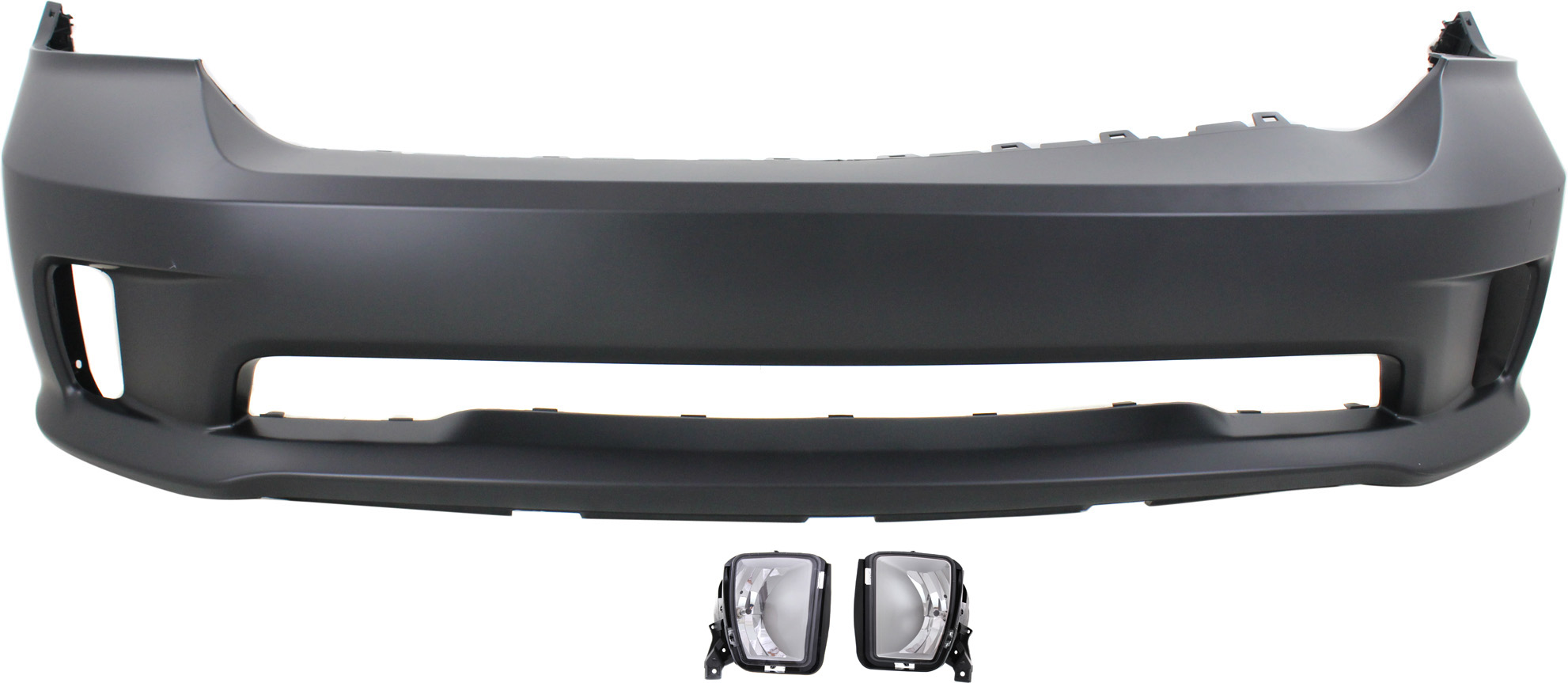 AM RAM 1500-13-18-1500 CLASSIC 19-24 FRONT BUMPER COVER Primed 3 pc kit w Fog Lights SKU KIT BCFL 0782 Partslink CH1000A10 CH2592147 CH2593147 OEM 68197698AA 68104821AF 68104821