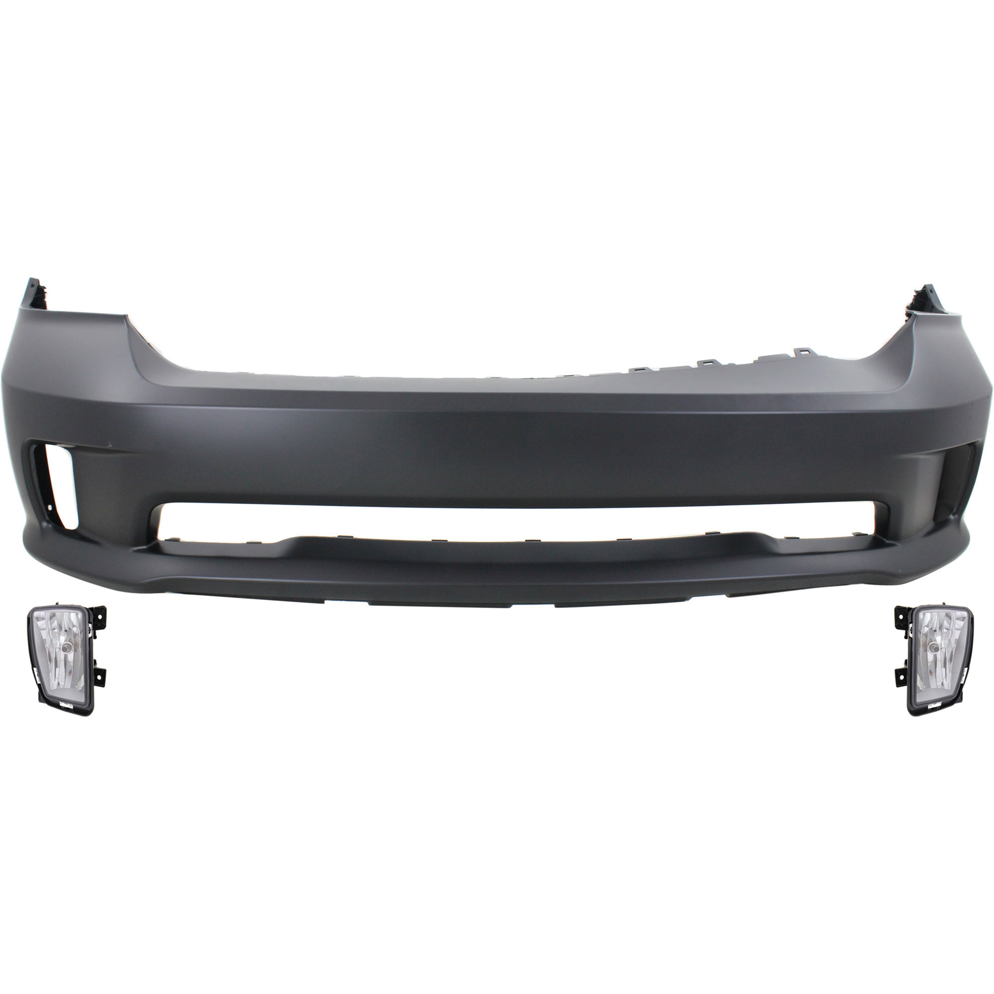 AM RAM 1500-13-18-1500 CLASSIC 19-24 FRONT BUMPER COVER Primed 3 pc kit w Fog Lights CAPA SKU KIT BCFL 0783 Partslink CH1000A10C CH2592147 CH2593147 OEM 68104820AF 68104820AD 68104821