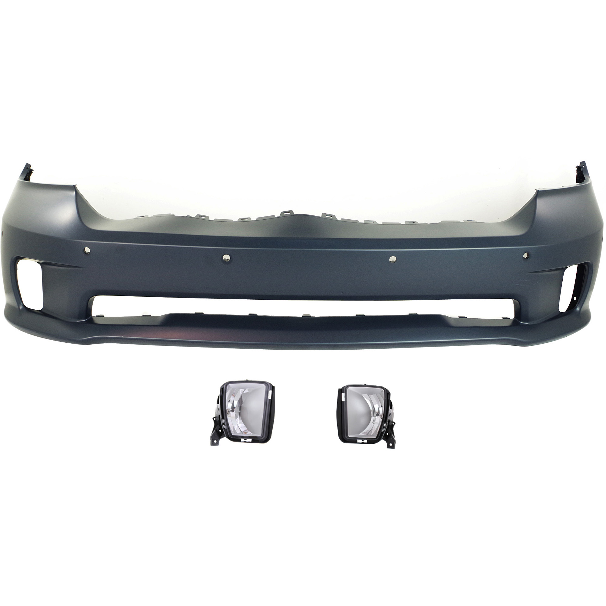 AM RAM 1500-14-18-1500 CLASSIC 19-21 FRONT BUMPER COVER Primed 3 pc kit w Fog Lights SKU KIT BCFL 0784 Partslink CH1000A12 CH2592147 CH2593147 OEM 68239435AA 68104821AF 68104821