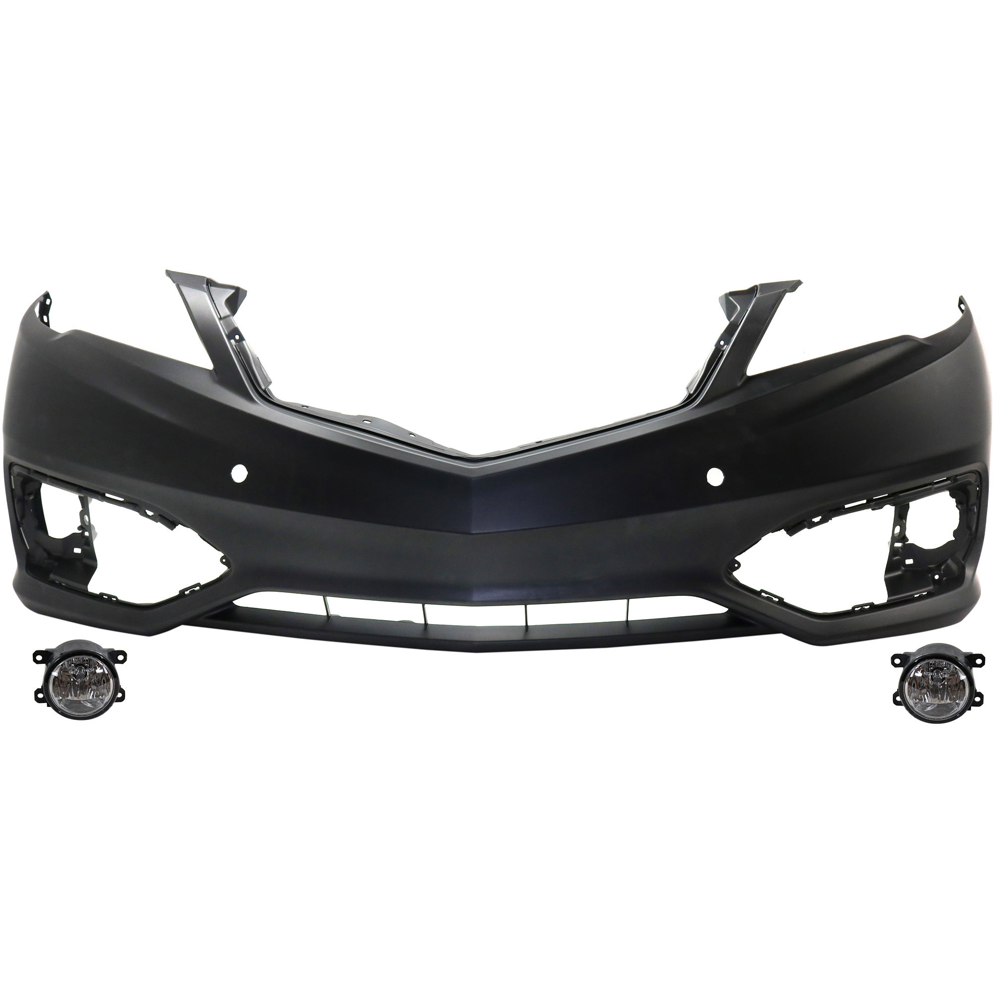 AM RDX 16-18 FRONT BUMPER COVER 3 pc kit with Fog Lights SKU KIT BCFL 0807 Partslink AC1000191 AC2592111 OEM 04711TX4A60ZZ 33900T0AA01