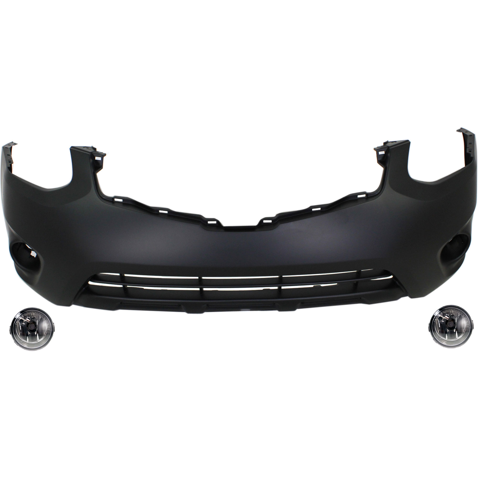 AM ROGUE 11-13 ROGUE SELECT 14-15 FRONT BUMPER COVER 3 pc kit with Fog Lights SKU KIT BCFL 0819 Partslink NI1000277 NI2590103 OEM 620221VK0H B615089928-26150899