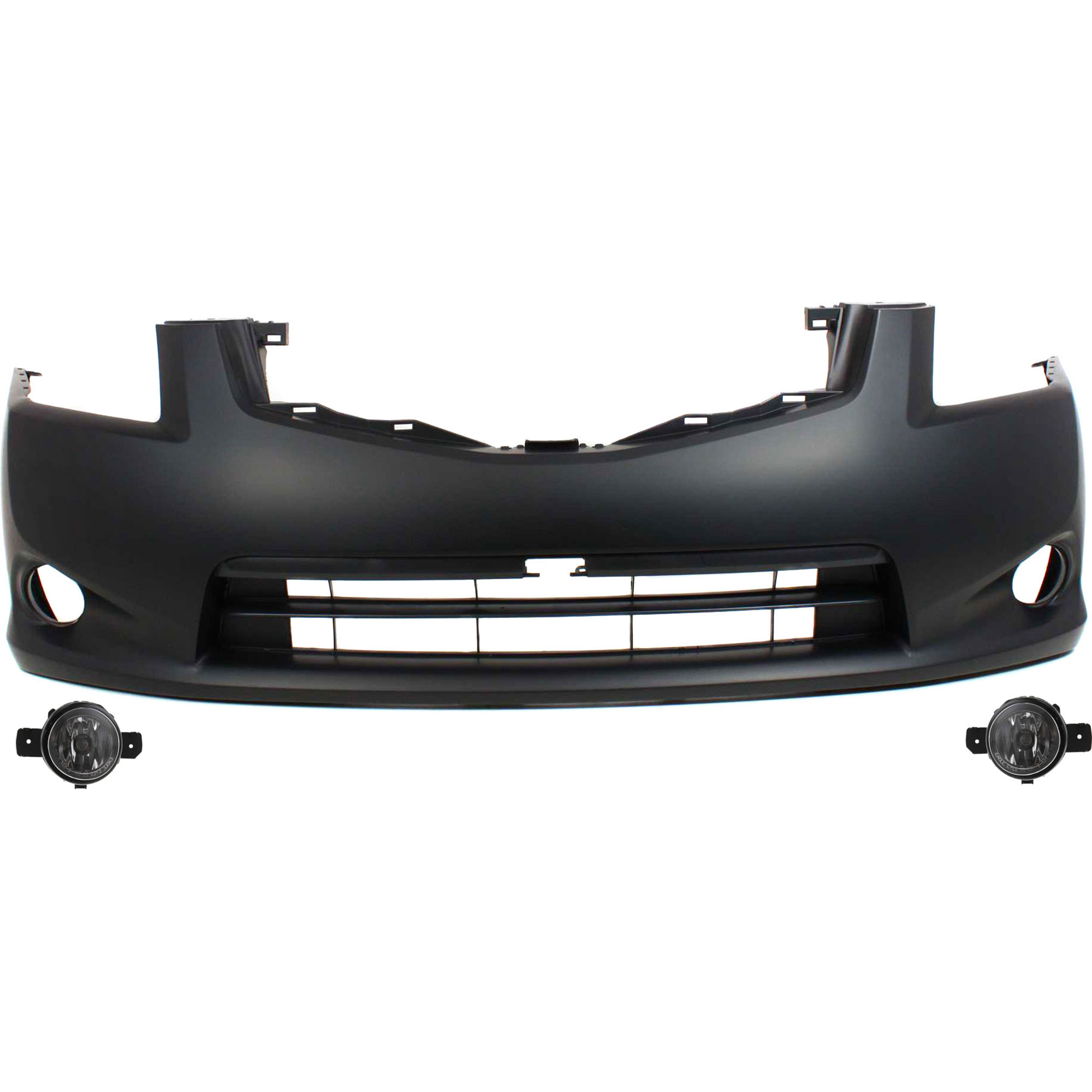 AM SENTRA 10-12 FRONT BUMPER COVER 3 pc kit with Fog Lights SKU KIT BCFL 0852 Partslink NI1000278 NI2592122 NI2592117 NI2593122 NI2593117 OEM 62022ZT50J 261559B91D 261509B9