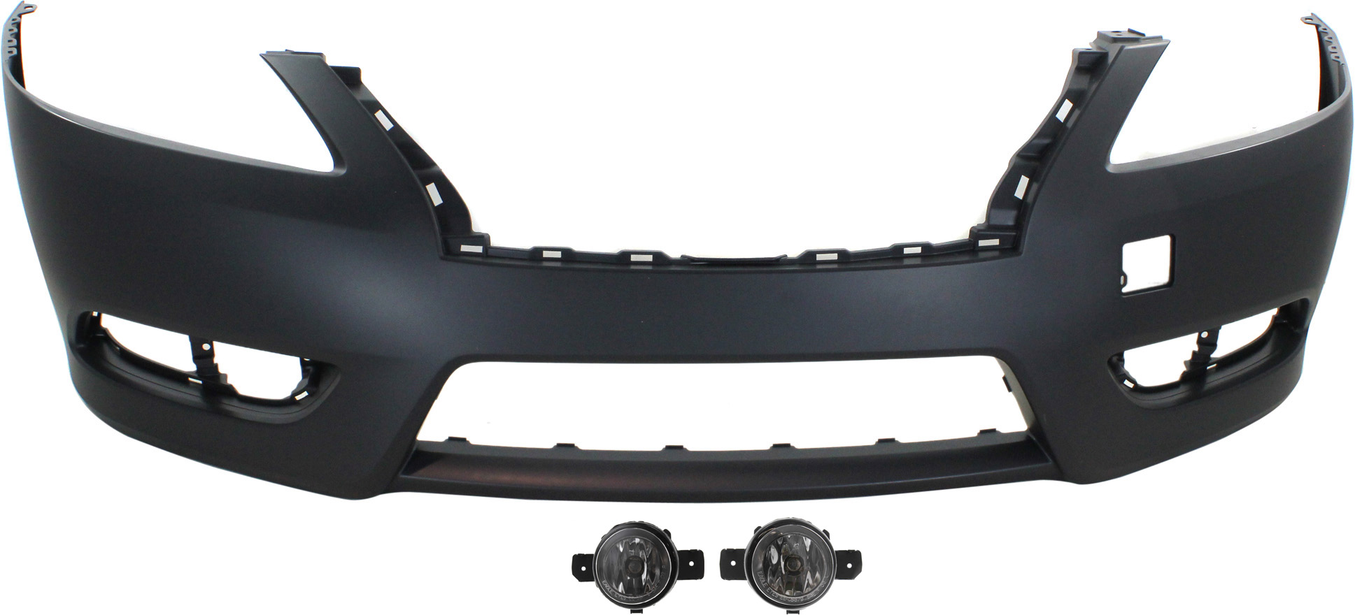AM SENTRA 13-15 FRONT BUMPER COVER 3 pc kit with Fog Lights CAPA SKU KIT BCFL 0855 Partslink NI1000289C NI2592122 NI2592117 NI2593122 NI2593117 OEM 261509B91D 261559B91D 620223SH