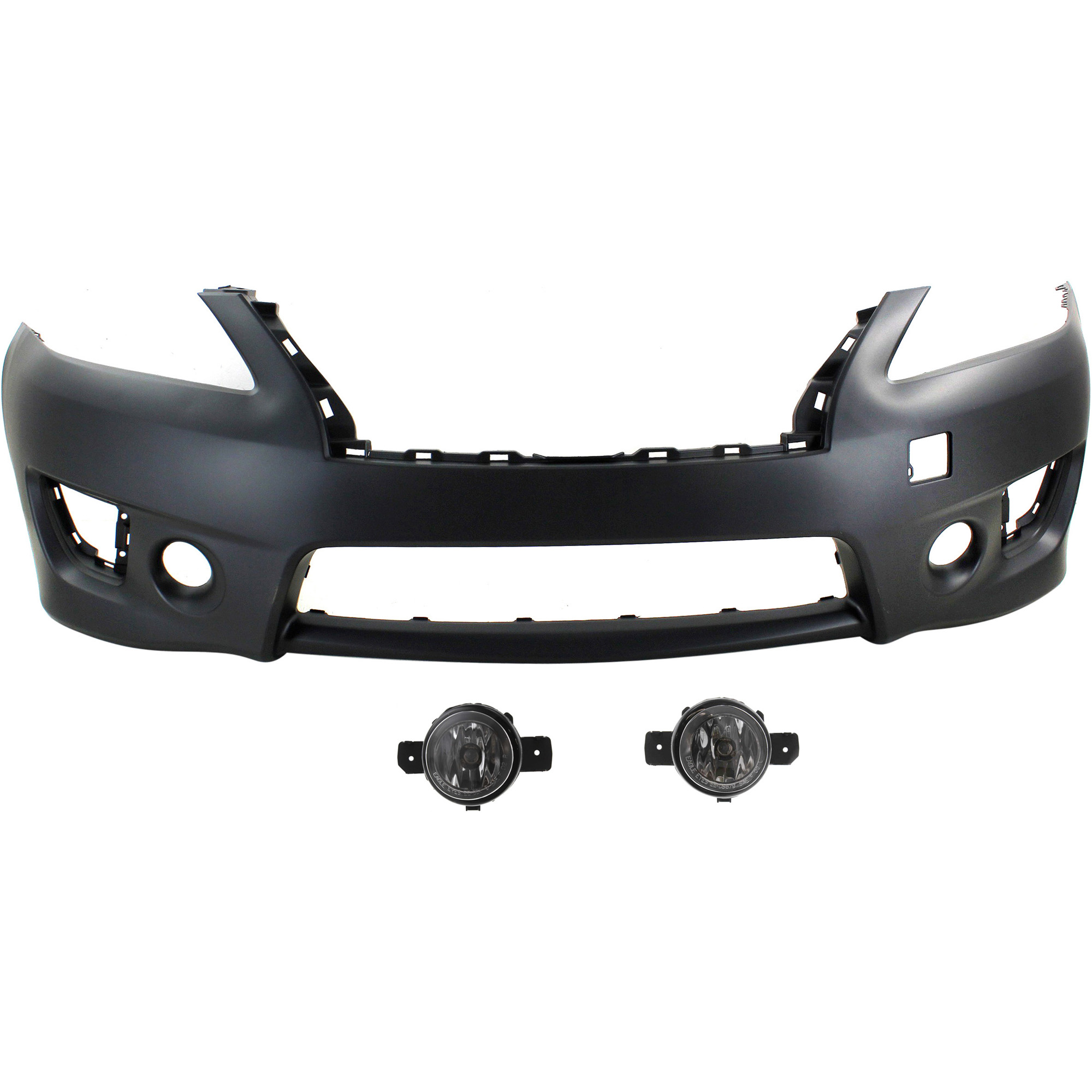 AM SENTRA 13-15 FRONT BUMPER COVER 3 pc kit with Fog Lights CAPA SKU KIT BCFL 0857 Partslink NI1000290C NI2592122 NI2592117 NI2593122 NI2593117 OEM 261509B91D 261559B91D 620223RM
