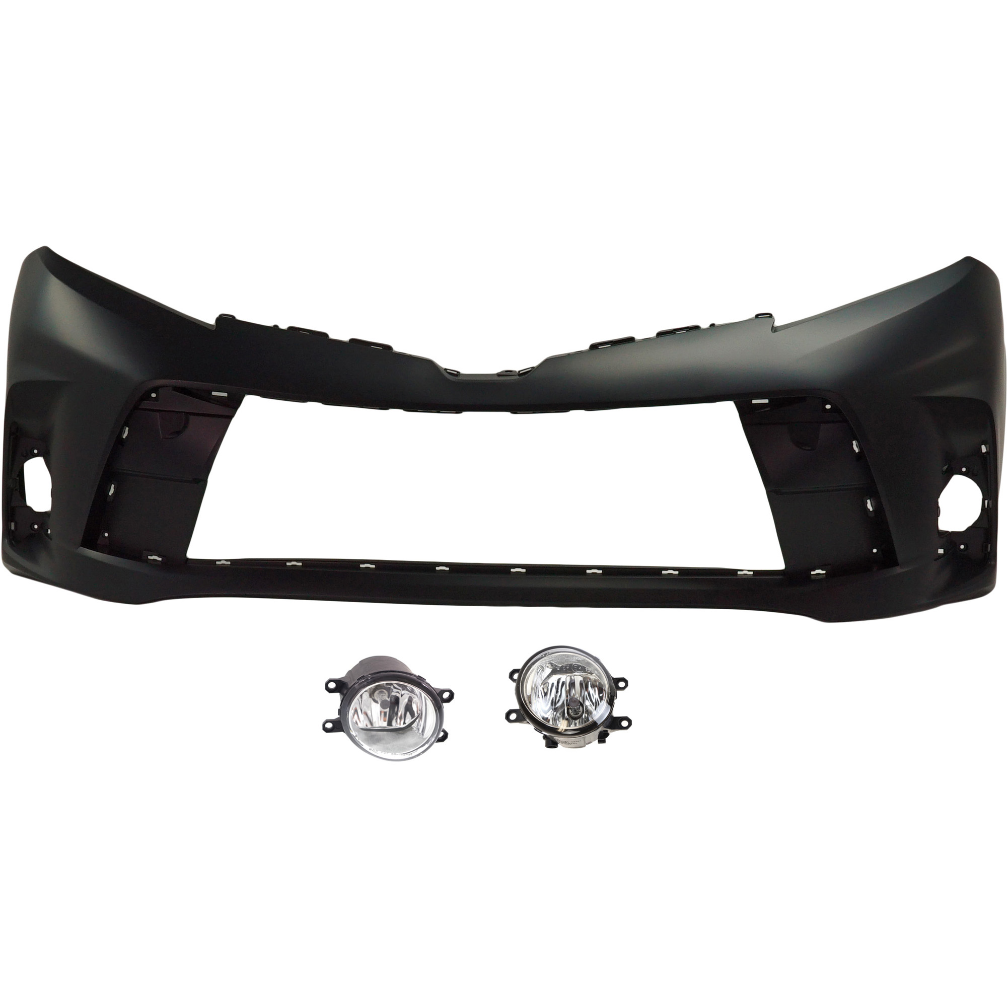 AM SIENNA 18-20 FRONT BUMPER COVER Primed 3 pc kit with Fog Lights CAPA SKU KIT BCFL 0862 Partslink TO1000442C TO2592124 TO2592133 TO2593124 TO2593133 OEM 5211908905-812100W050-81210080