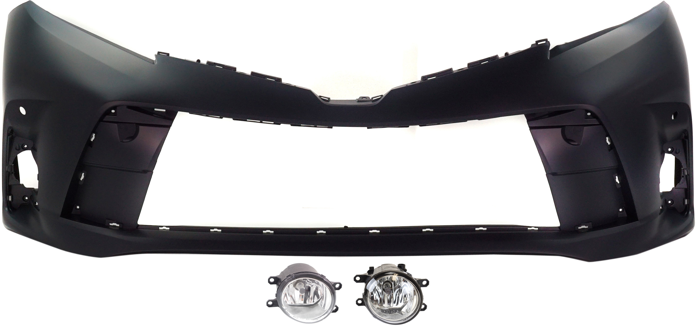 AM SIENNA 18-20 FRONT BUMPER COVER Primed 3 pc kit with Fog Lights CAPA SKU KIT BCFL 0864 Partslink TO1000443C TO2592124 TO2592133 TO2593124 TO2593133 OEM 5211908906-812100W050-81210080