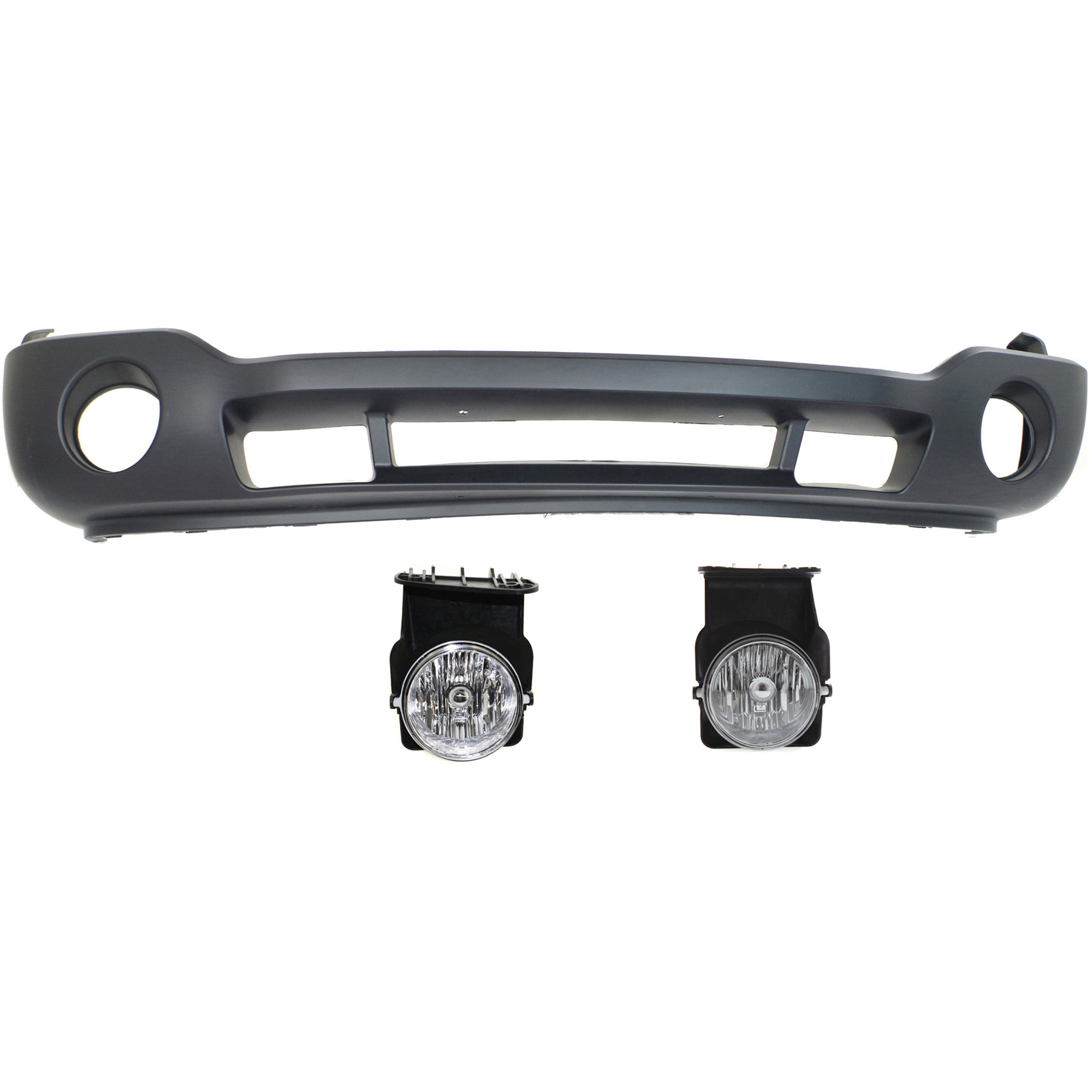 AM SIERRA P U 03-04 FRONT BUMPER COVER 3 pc kit with Fog Lights CAPA SKU KIT BCFL 0866 Partslink GM1000684C GM2592128 GM2593128 OEM 12335963-88979837-15190984-151