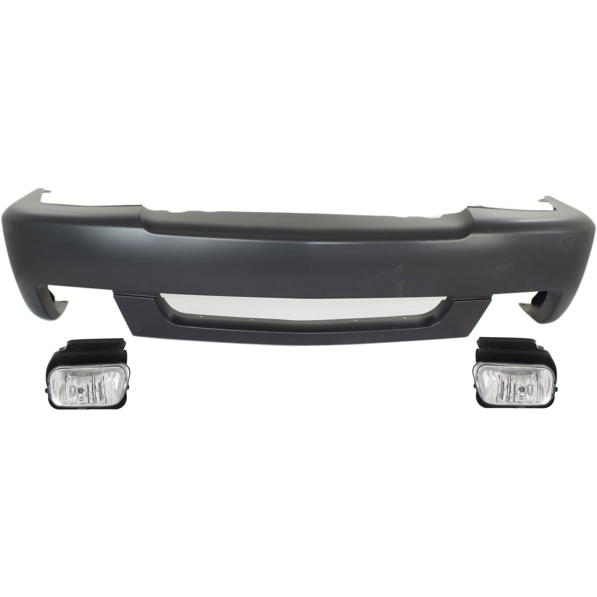 AM SILVERADO 1500-04-07 FRONT BUMPER COVER 3 pc kit with Fog Lights SKU KIT BCFL 0873 Partslink GM1000683 GM2592150 GM2593150 OEM 12335659-15791433-15791434