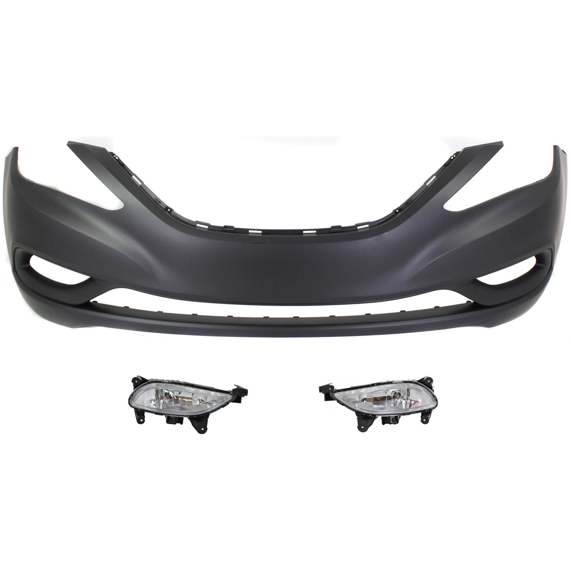AM SONATA 11-13 FRONT BUMPER COVER 3 pc kit with Fog Lights CAPA SKU KIT BCFL 0878 Partslink HY1000183C HY2592134 HY2593134 OEM 865113Q000-922013Q000-922023Q0