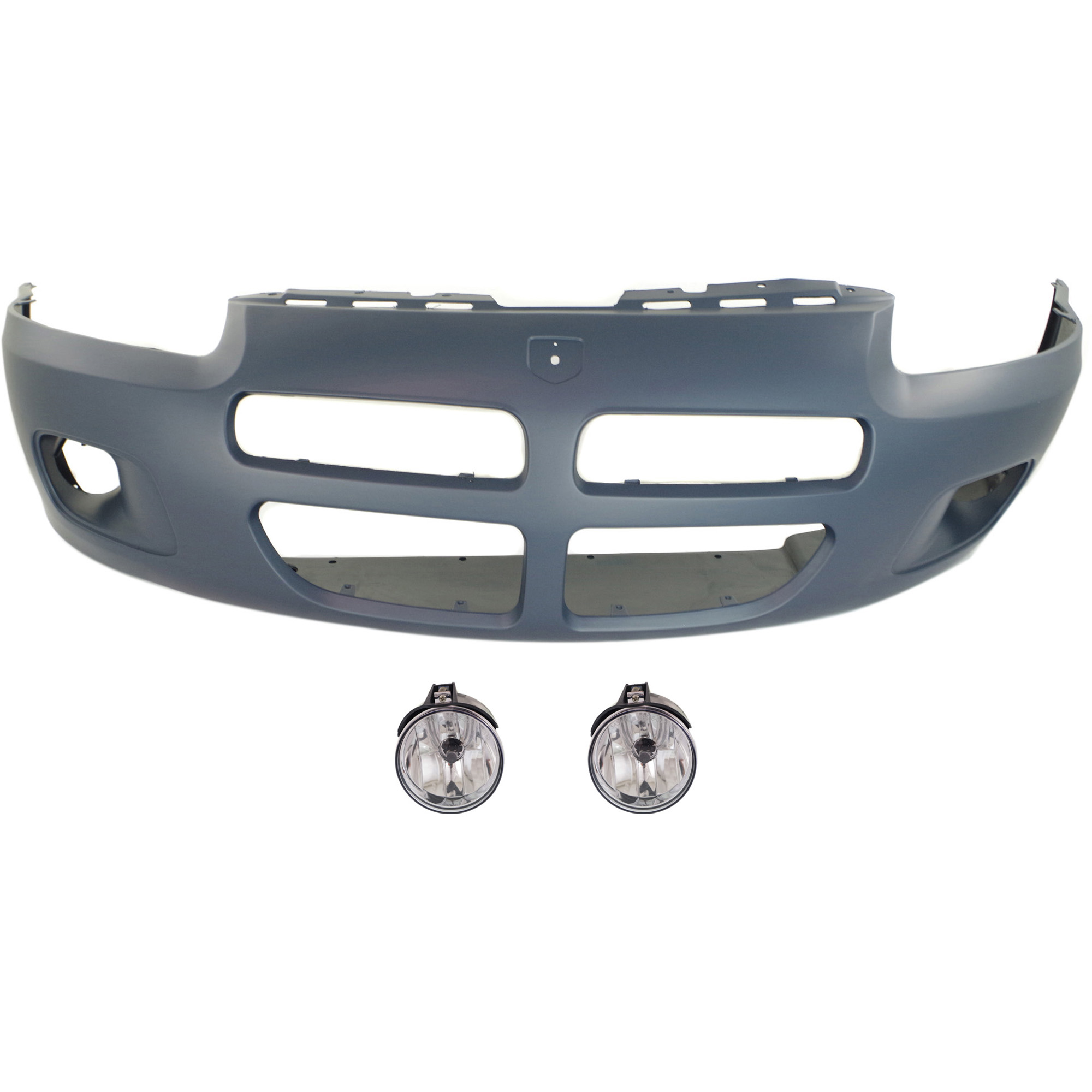 AM STRATUS 01-03 FRONT BUMPER COVER 3 pc kit with Fog Lights SKU KIT BCFL 0890 Partslink CH1000323 CH2592122 OEM 4805250AC 4805391AC
