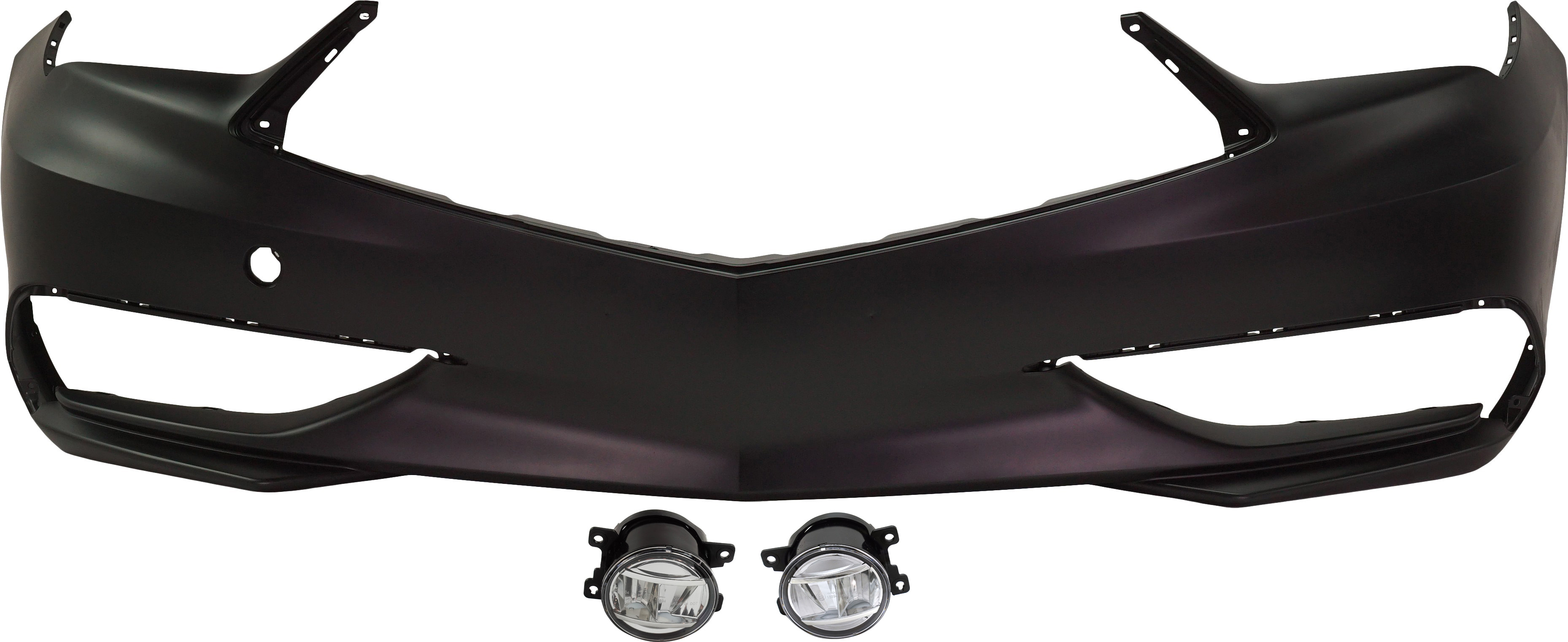 AM TLX 18-20 FRONT BUMPER COVER 3 pc Kit Primed with Fog Lights SKU KIT BCFL 0909 Partslink AC1000195 HO2592144 HO2593144 OEM 04711TZ3A70ZZ 33950TEYY01-3390