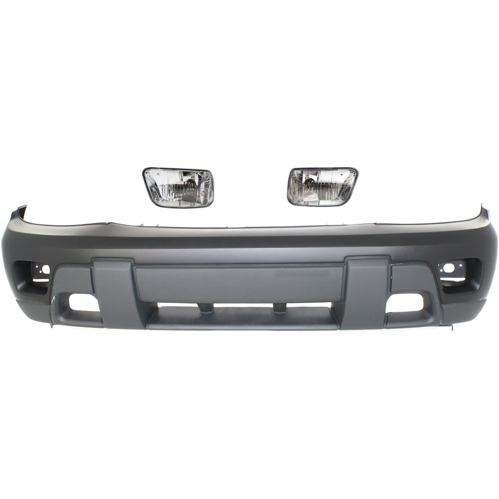 AM TRAILBLAZER 02-07 FRONT BUMPER COVER 3 pc kit with Fog Lights CAPA SKU KIT BCFL 0916 Partslink GM1000639C GM2592123 GM2593123 OEM 15076246-15175700-88937047
