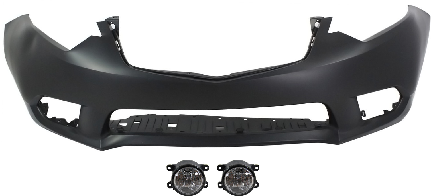 AM TSX 11-14 FRONT BUMPER COVER 3 pc kit Primed with Fog Lights SKU KIT BCFL 0921 Partslink AC1000177 AC2592111 OEM 04711TL2A80ZZ 33900T0AA01