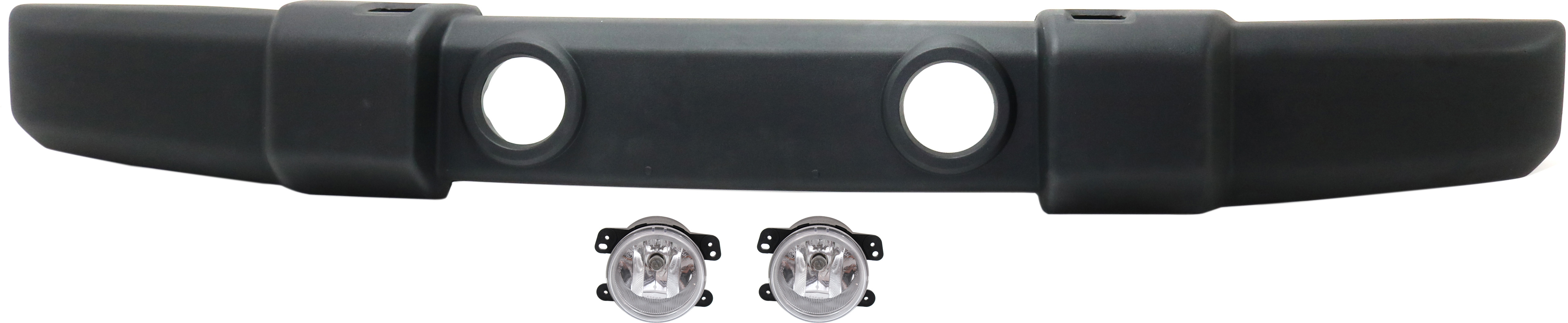 AM WRANGLER 10-17 WRANGLER JK 18-18 FRONT BUMPER COVER 3 pc kit with Fog Lights SKU KIT BCFL 0945 Partslink CH1000900 OEM 1FN67RXFAA 5182026AA PFM