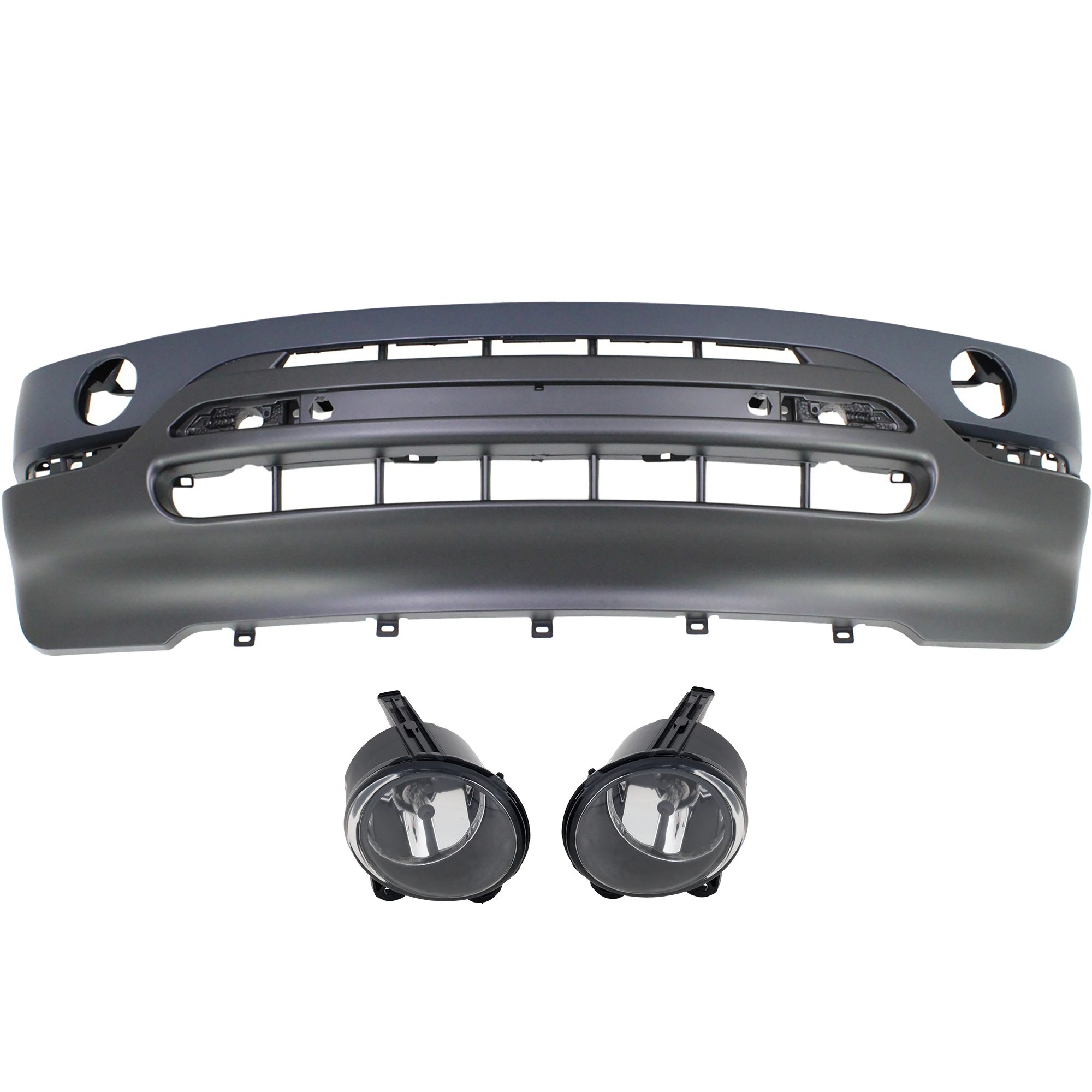 AM X5-03-03 FRONT BUMPER COVER 3 pc kit with Fog Lights SKU KIT BCFL 0957 Partslink BM1000135 BM2593121 BM2592121 OEM 51117027022-63176920886-631769