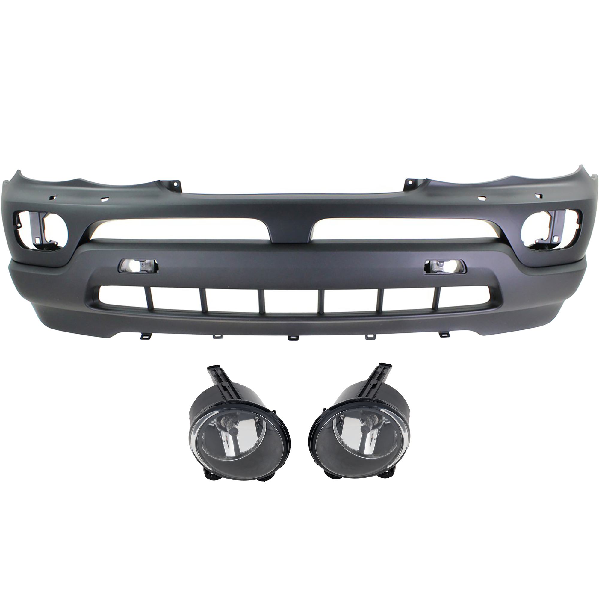 AM X5-04-06 FRONT BUMPER COVER 3 pc kit with Fog Lights SKU KIT BCFL 0960 Partslink BM1000165 BM2593121 BM2592121 OEM 51117129296-63176920886-631769