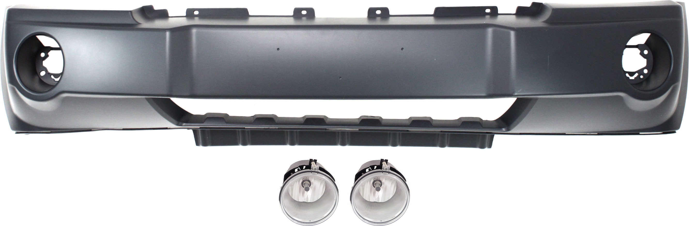 AM GRAND CHEROKEE 05-07 FRONT BUMPER COVER 3 pc kit with Fog Lights SKU KIT BCFL 0994 Partslink CH1000451 OEM 5159130AA 4805859AB PFM