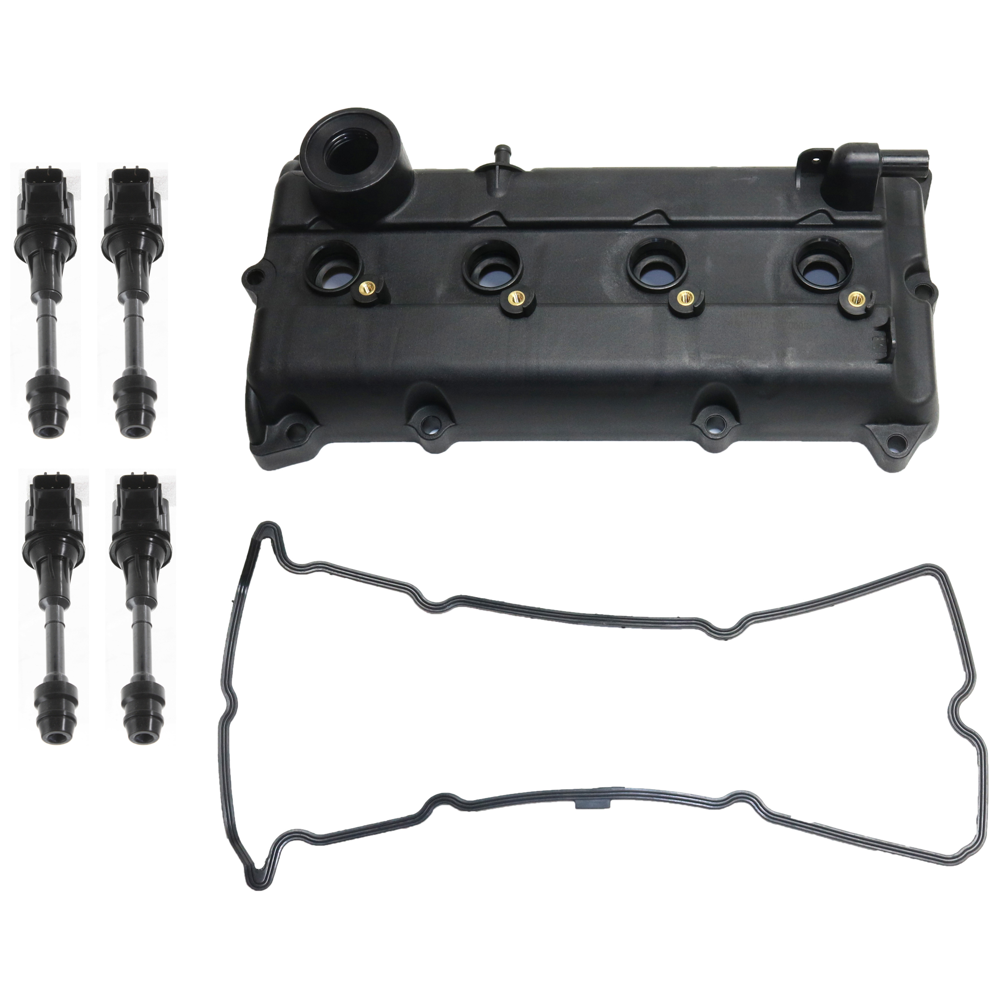 AM ALTIMA SENTRA 02-06 VALVE COVER 5 pc kit with Ignition Coil 4 Cyl 2.5L eng. SKU KIT J013019-01 OEM 132643Z001-5026-49009-50074-23