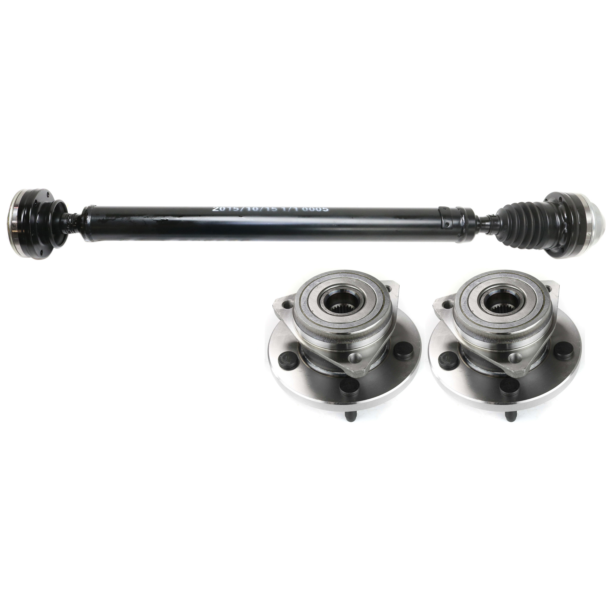 AM GRAND CHEROKEE 99-04 FRONT DRIVESHAFT 3 pc kit 8 Cyl. 4.7L Eng. 32.5 in. Length 4WD AWD Automatic Transmission with Wheel Hubs SKU KIT J013019-08 OEM 52099498AD 52099498AB 52098679