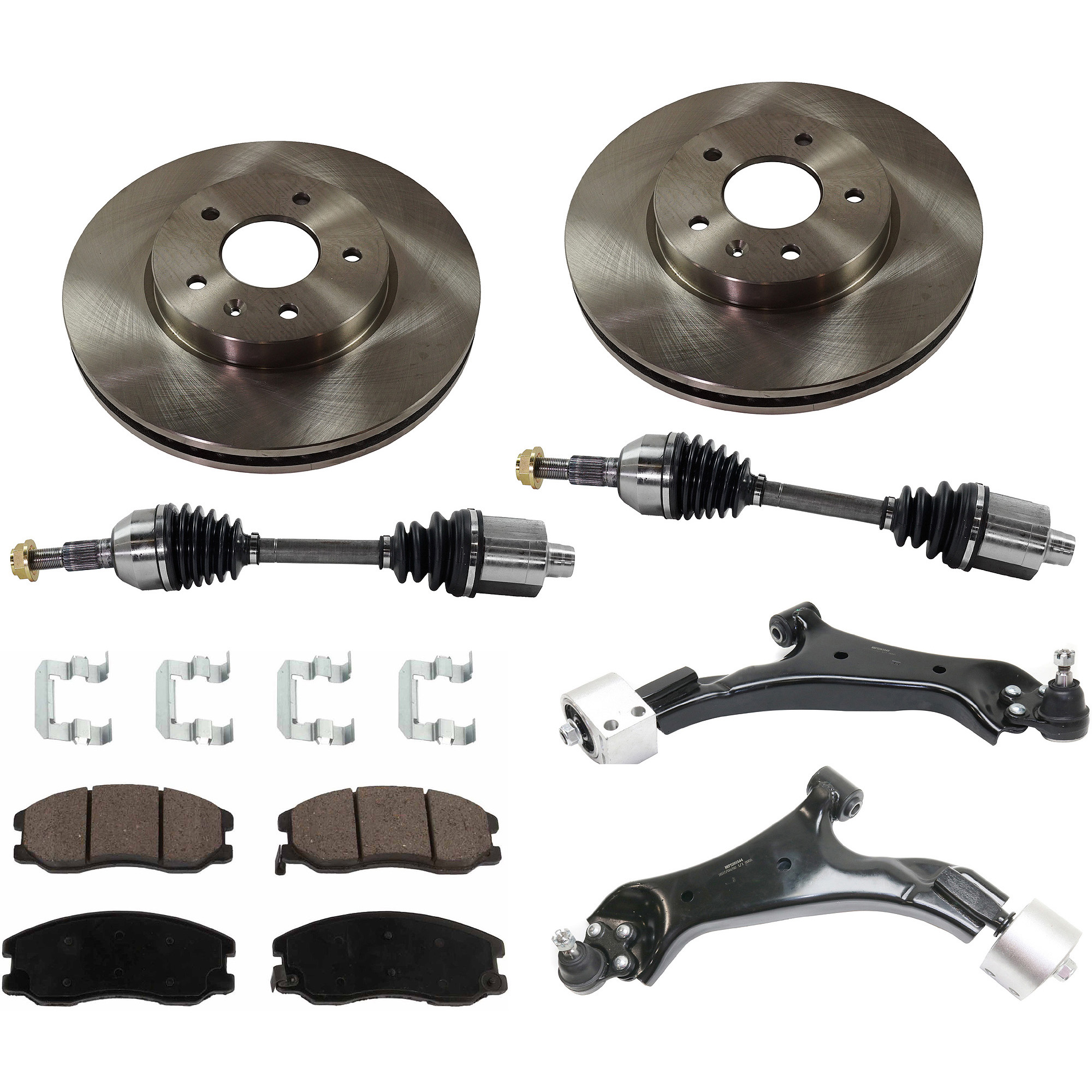 AM VUE 08-10 FRONT CV AXLE ASSEMBLY RH AND LH 8 pc kit with Brake Discs Brake Pad Set and Control Arms SKU KIT J020822-002 OEM 25804049-96625948-4808848-5521