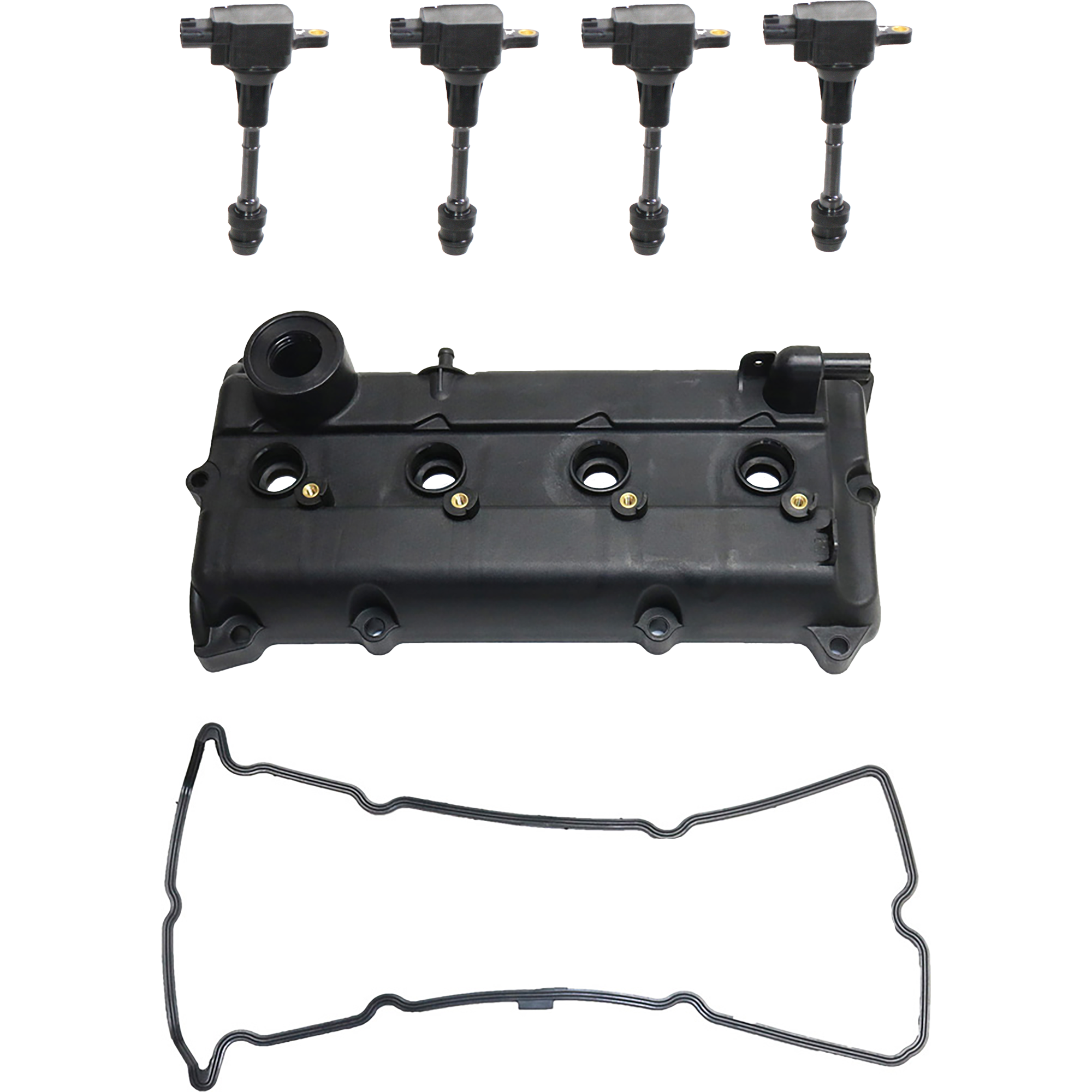 AM ALTIMA SENTRA 02-06 VALVE COVER 5 pc kit with Ignition Coil 4 Cyl 2.5L eng. SKU KIT J021419-07 OEM 132643Z001-5026-49009-50074-23