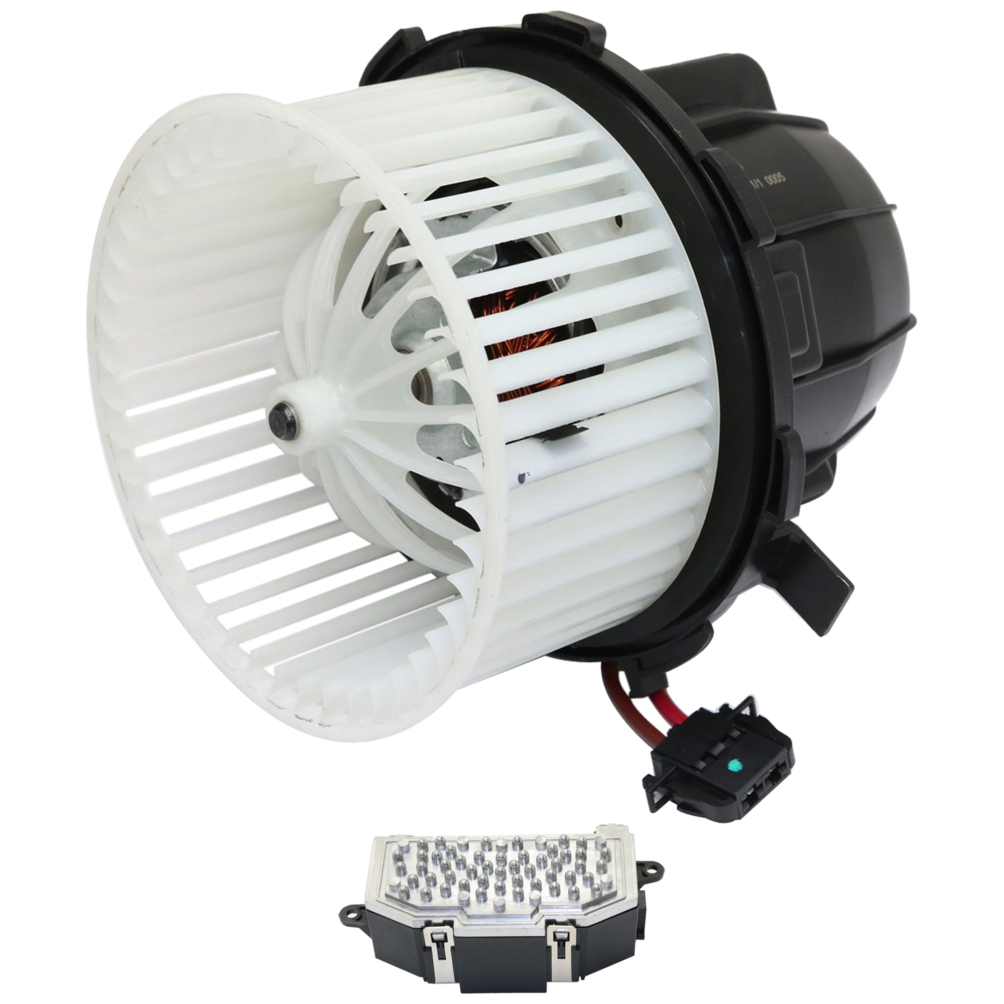 AM S5-08-12 A4-09-12 BLOWER MOTOR Assembly 2 pc kit with Blower Motor Resistor SKU KIT J021424-14 OEM 8K1820021C 8K0820521B