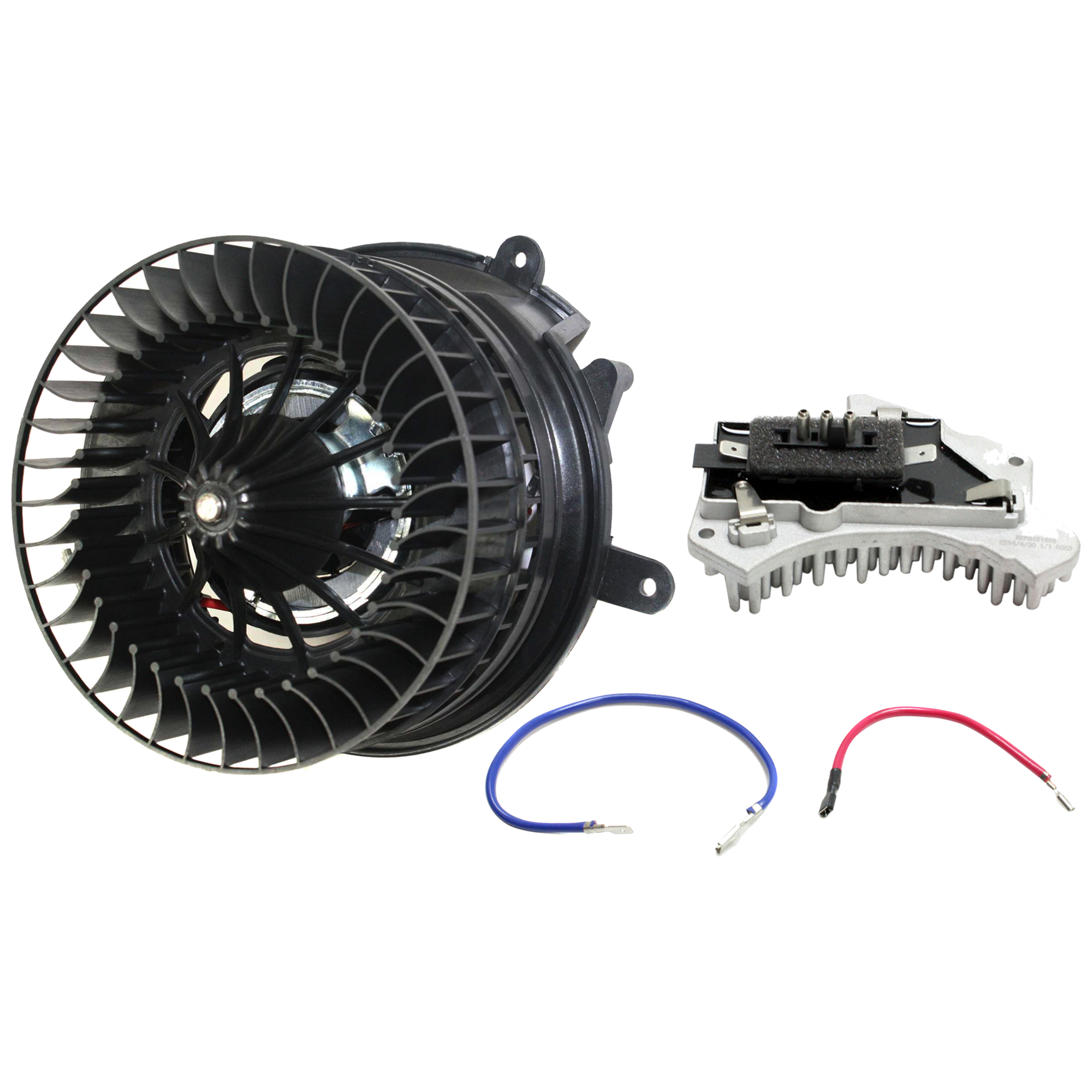 AM SLK CLASS 98-04 C CLASS 96-00 BLOWER MOTOR 2 pc kit w Motor Wheel and Blower Motor Resistor SKU KIT J021424-57 OEM 2028209342-20720-300231-973100