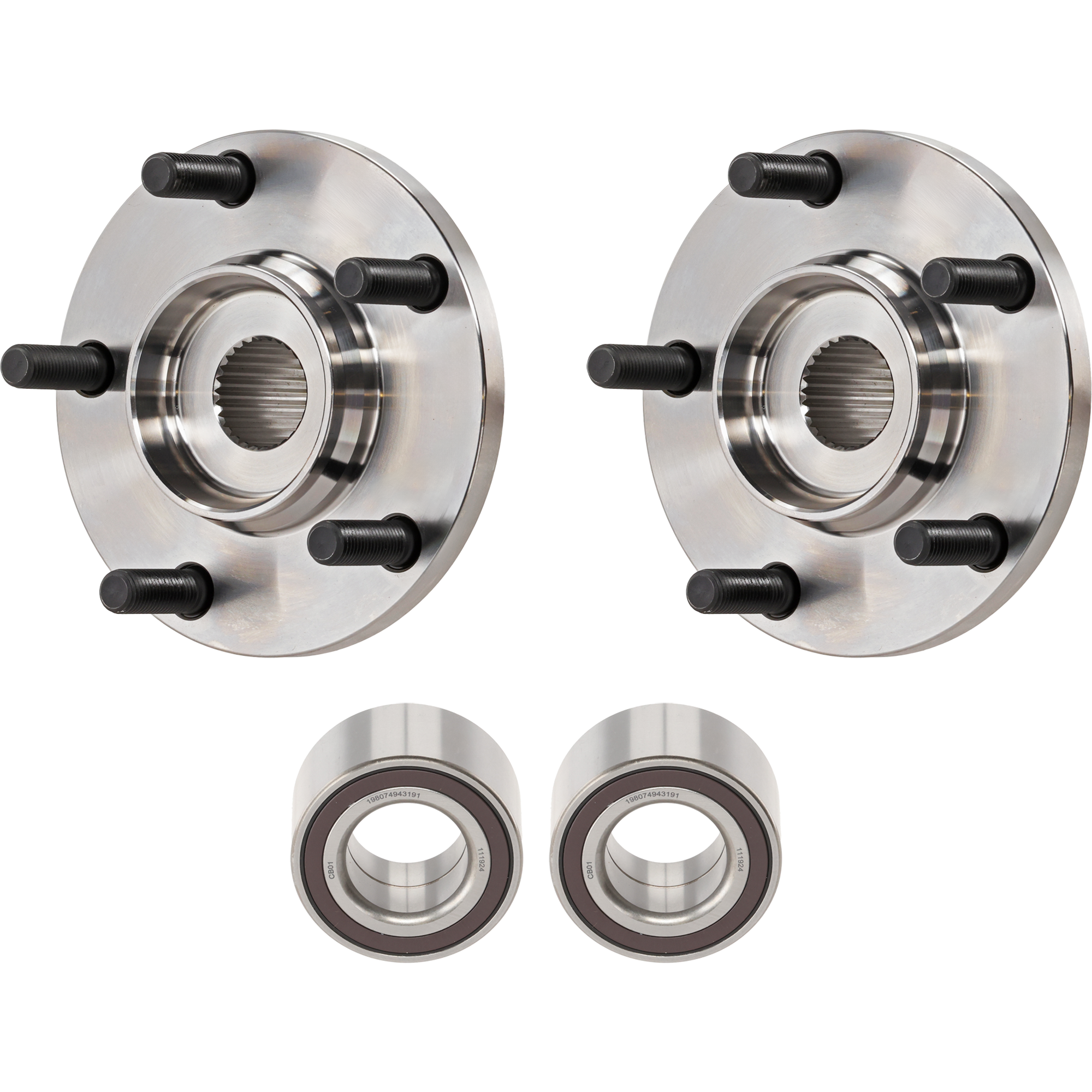 AM MAZDA 3-05-13 MAZDA 5-06-15 FRONT HUB ASSEMBLY RH AND LH 4 pc Kit with Wheel Bearings SKU KIT J022119-06