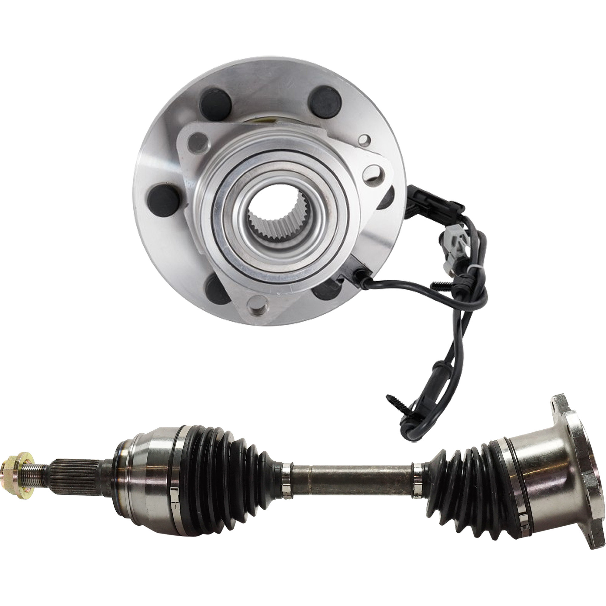 AM SIERRA SILVERADO 1500-99-07 FRONT CV AXLE ASSEMBLY RH=LH 2 pc kit with Wheel Hub SKU KIT J040524-23 OEM 19209040-15233113-15112382
