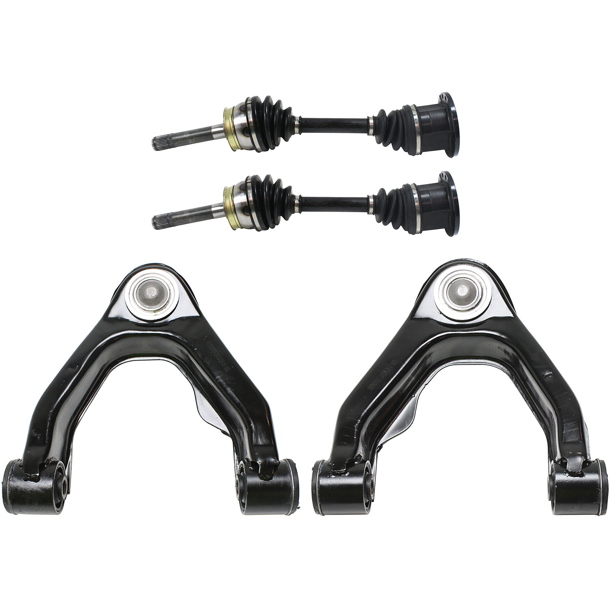 AM FRONTIER 98-02 FRONT CV AXLE ASSEMBLY RH AND LH 8 pc kit 4WD with Brake Disc Brake Pad Set and Control Arms SKU KIT J042122-039 Partslink NI4512100 NI4513100 OEM 4020631G00-4020631G01-26296AA0