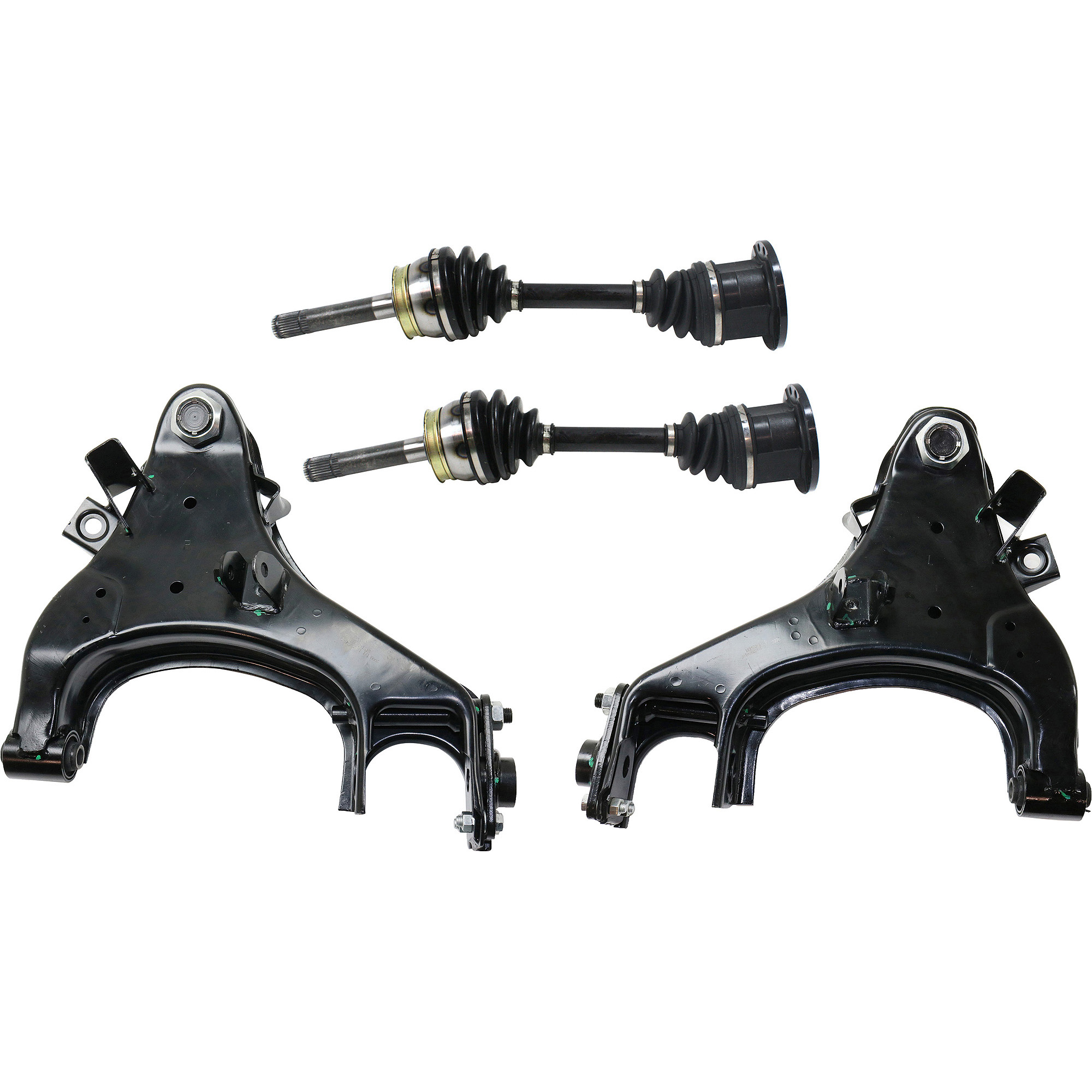 AM FRONTIER 98-02 FRONT CV AXLE ASSEMBLY RH AND LH 8 pc kit with Brake Disc Brake Pad Set and Control Arms SKU KIT J042122-040 Partslink NI4510103 NI4511103 OEM 4020631G00-4020631G01-26296AA0