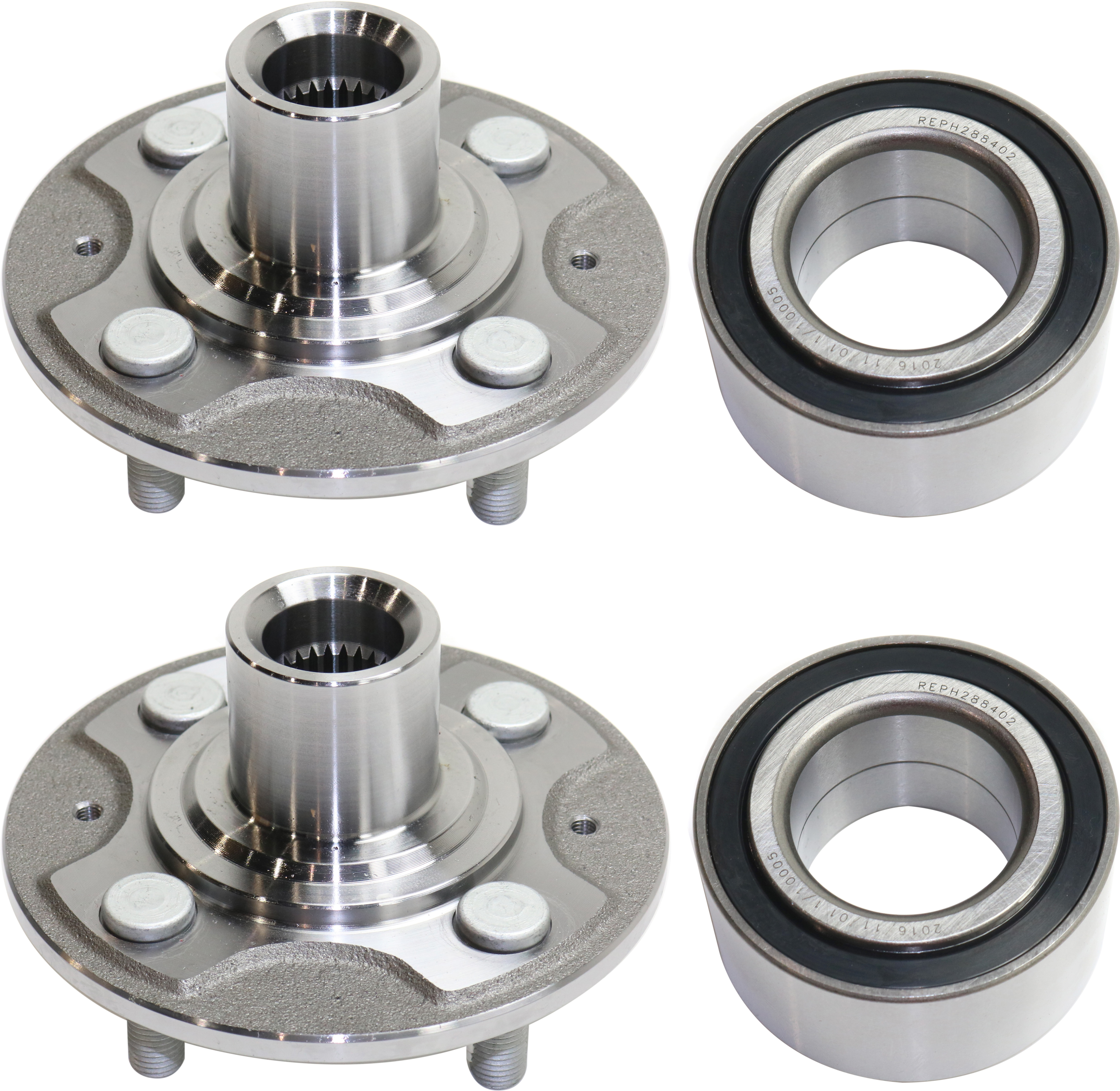 AM CIVIC 01-03 CIVIC 04-05 FRONT HUB ASSEMBLY RH AND LH 4 Studs 4 pc Kit w Wheel Bearings SKU KIT J042815-03