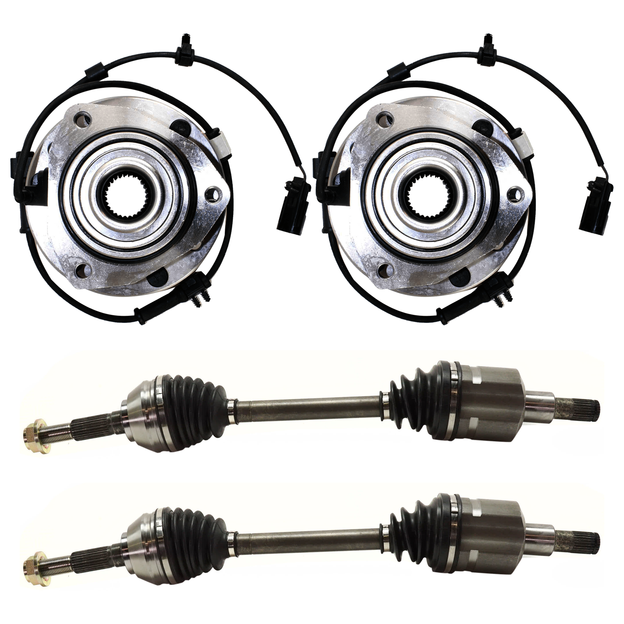 AM TRAILBLAZER ENVOY 02-09 FRONT HUB ASSEMBLY RH=LH 4 pc kit with Axle Assembly SKU KIT J051024 C111 OEM 8151308580-26079789-8260797890