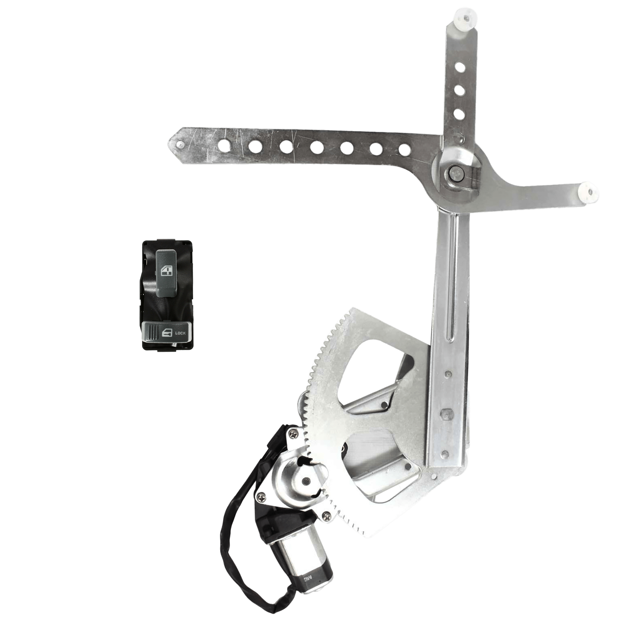 AM C K FULL SIZE P U 95-99 FRONT WINDOW REGULATOR RH Power w Motor 2 pc kit with Window Switch SKU KIT J052924 C25 OEM 22071948-15151362