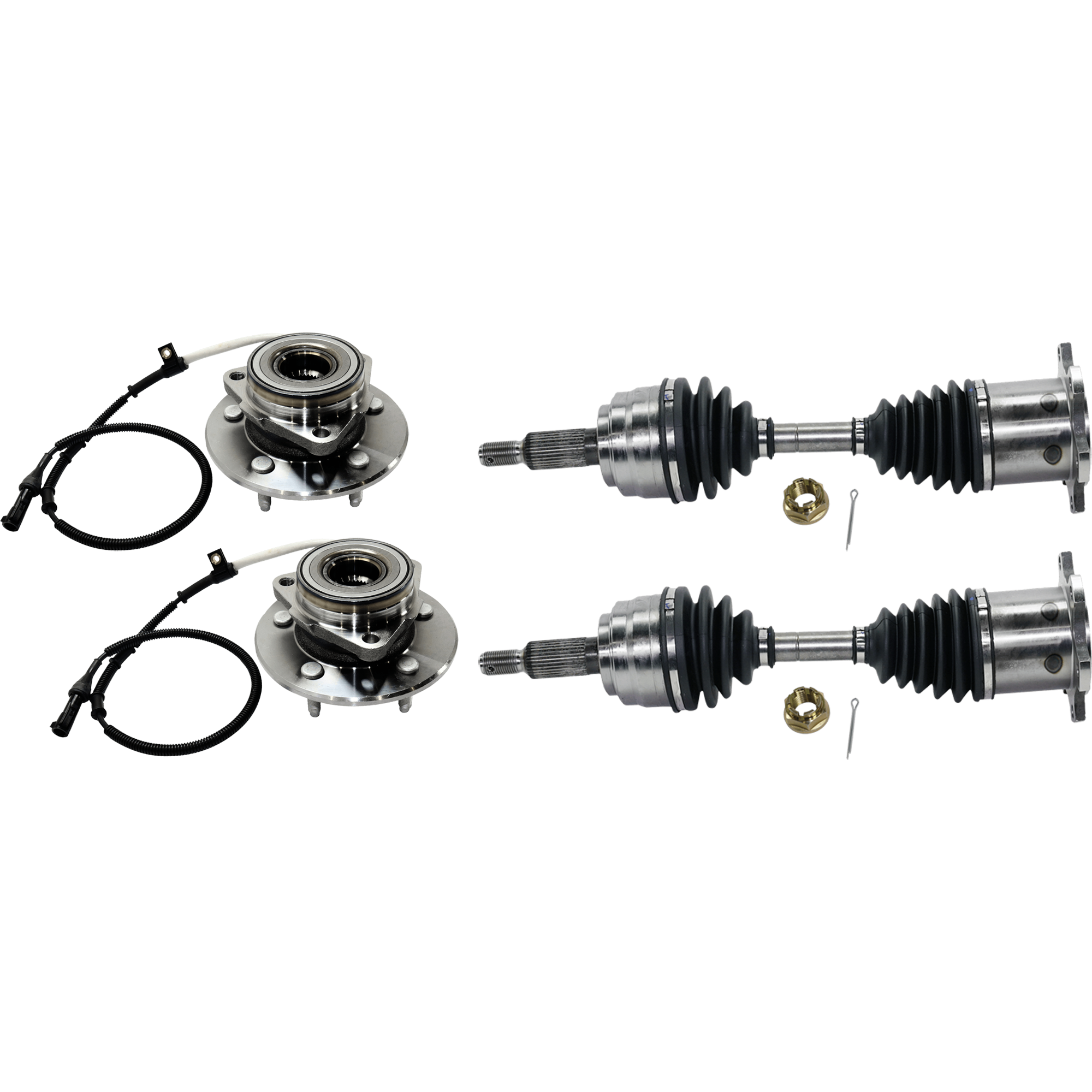 AM F 150-97-00 HERITAGE 04-04 FRONT CV AXLE ASSEMBLY RH AND LH 4 pc kit with Wheel Hub SKU KIT J052924 C39 OEM XL3Z1104AD