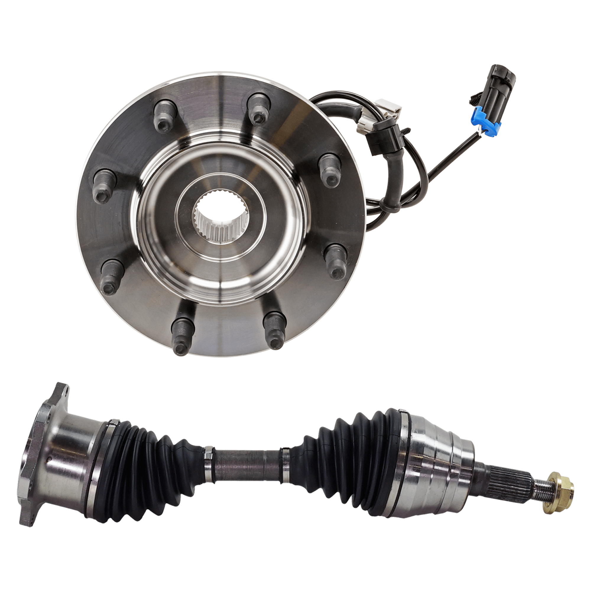AM SILVERADO SIERRA PICKUP 99-07 FRONT HUB ASSEMBLY RH=LH 8 Studs 2 pc kit with Axle Assembly SKU KIT J052924 C41 OEM 9449190