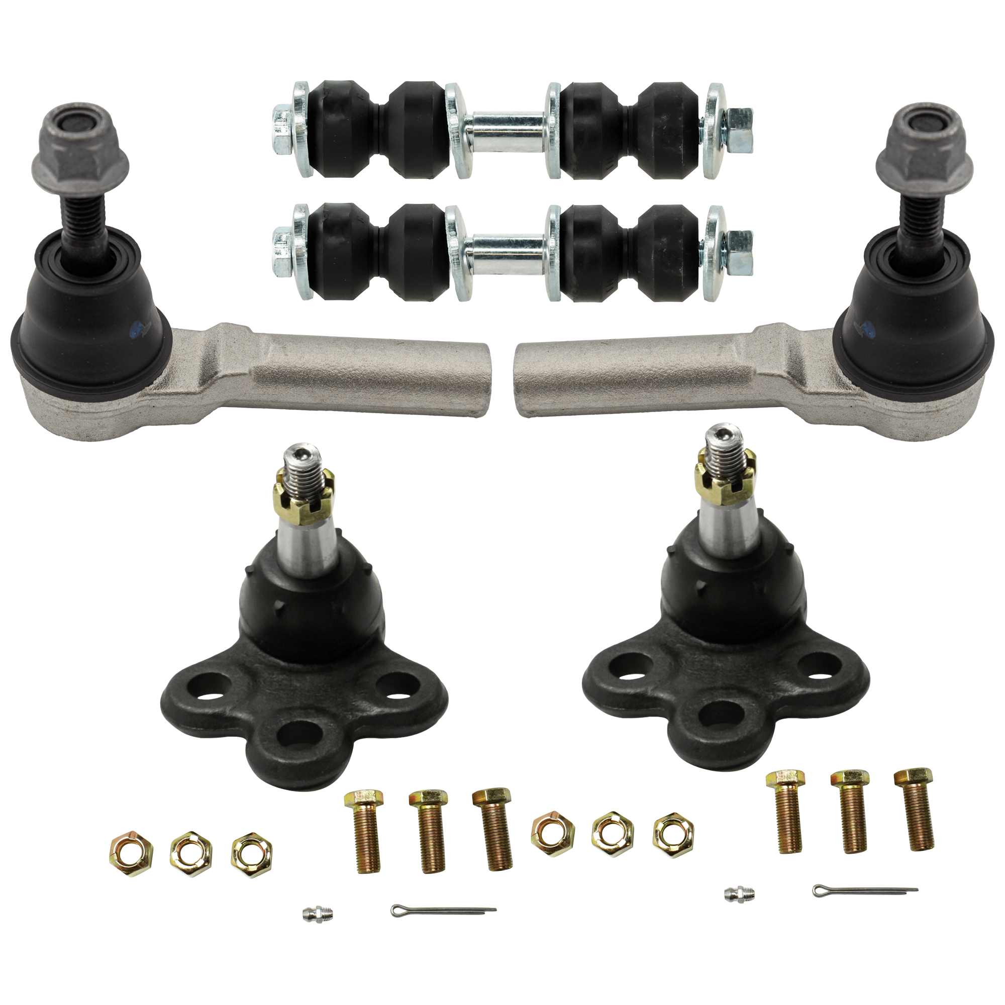 AM IMPALA 00-13 CENTURY 97-05 FRONT BALL JOINT RH AND LH Lower 6 pc kit with Sway Bar Link and Tie Rod End SKU KIT J061124 C198 OEM 104257-282021-2601506-2601545