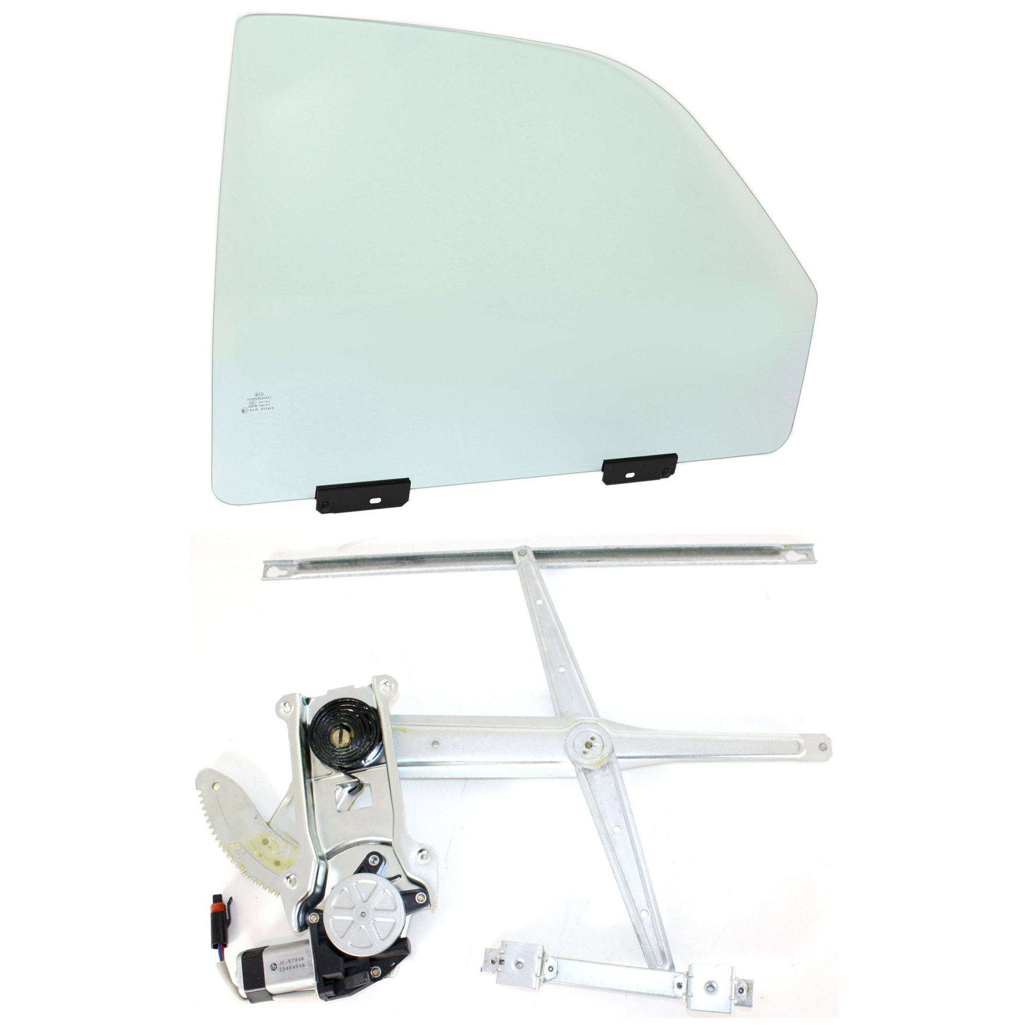 AM DODGE FULL SIZE P U 94-02 FRONT DOOR GLASS RH Green Tint 2 pc Kit with Window Regulator SKU KIT J062817-80 Partslink CH1351103 OEM 55135396AC DD08488GTYN 5515492