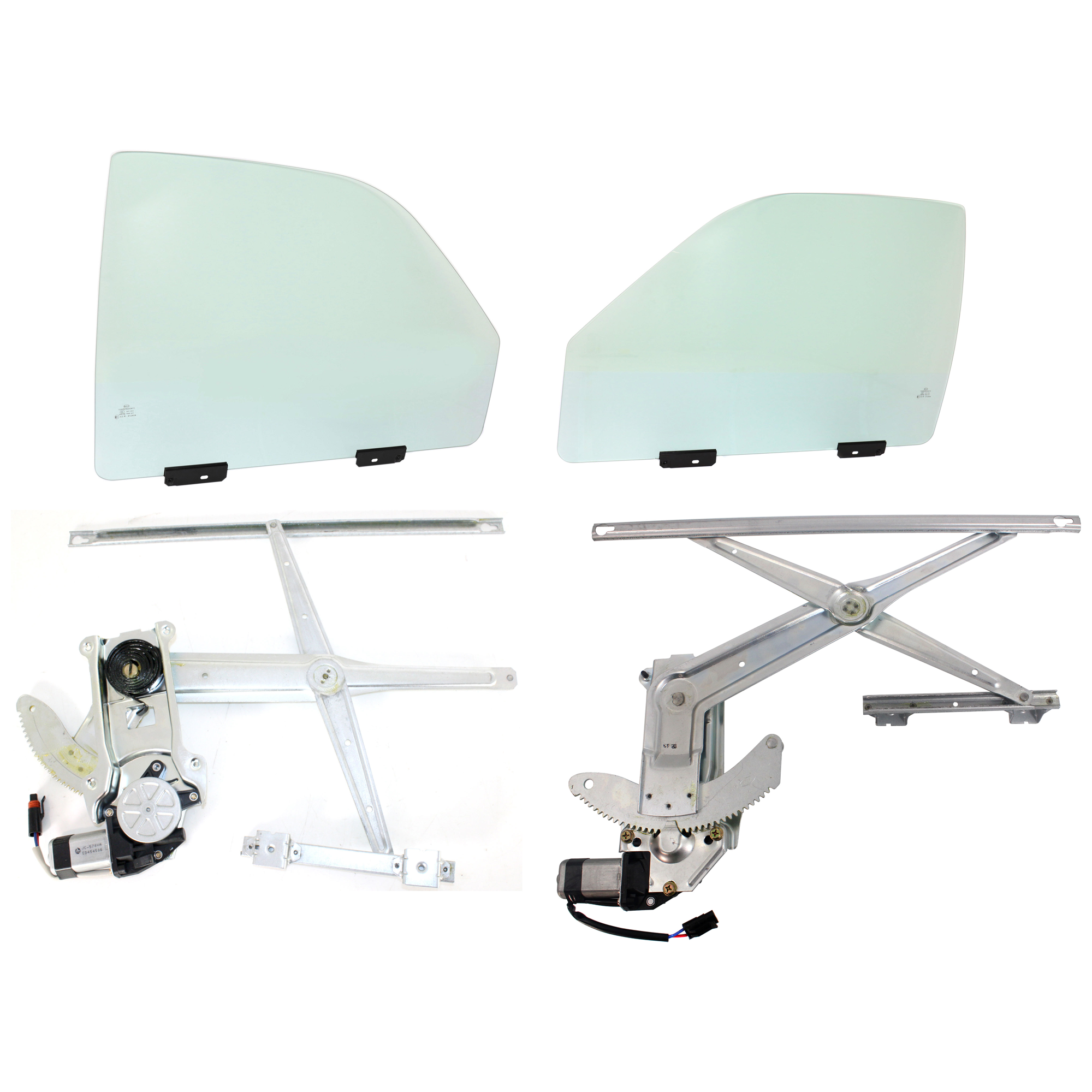 AM DODGE FULL SIZE P U 94-02 FRONT DOOR GLASS RH AND LH Green Tint 4 pc Kit with Window Regulators SKU KIT J062817-82 Partslink CH1350103 CH1351103 OEM 55135396AC DD08488GTYN 5513539