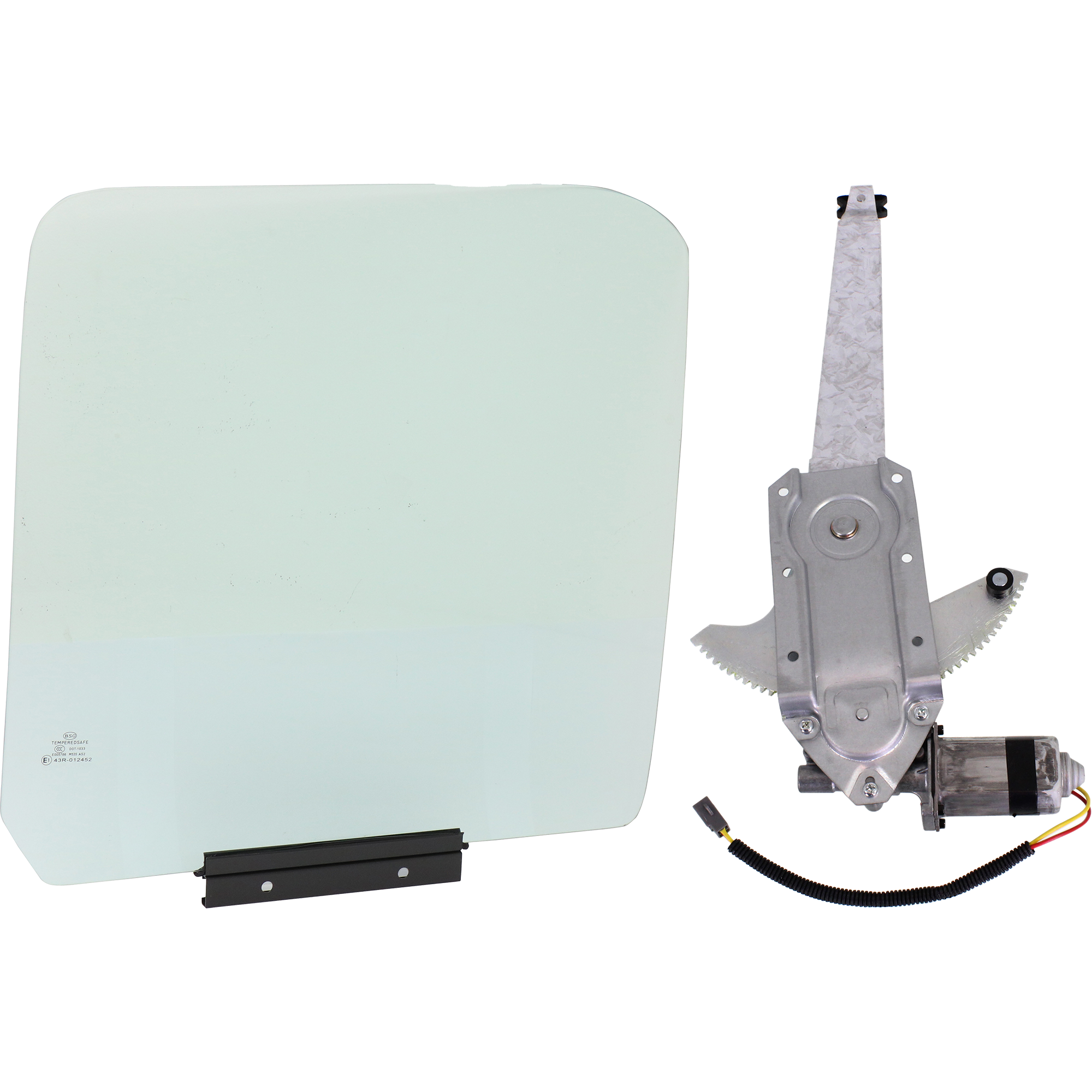 AM F SERIES 87-97 FRONT DOOR GLASS RH Green Tint 2 pc Kit with Window Regulator SKU KIT J062817-95 OEM F4TZ1521410A DD08491GTYN F3TZ1